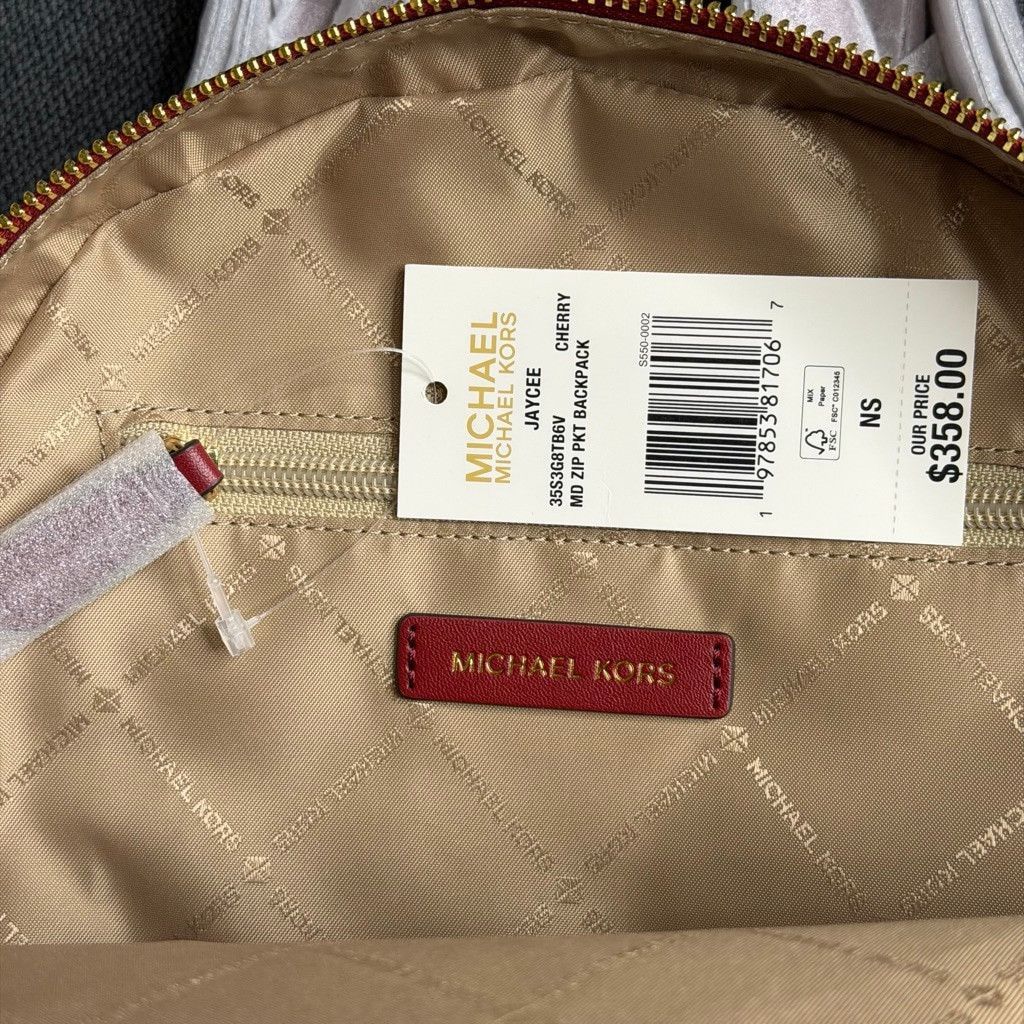 Michael Kors Michael Kors Jaycee Cherry Monogram Mid Zip Pocket Backpack Size ONE SIZE - 4 Thumbnail