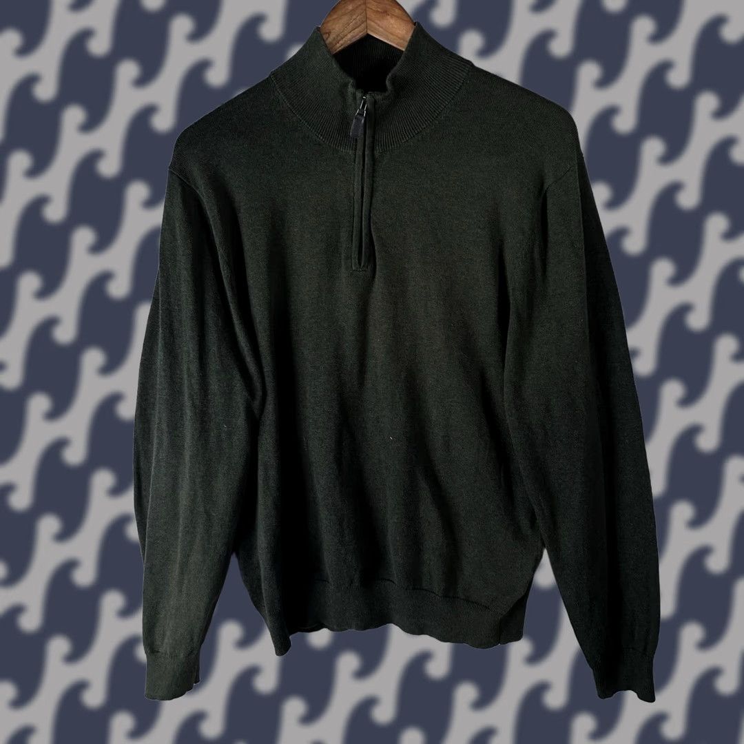 Jos. A. Bank Jos. A. Bank Traveler Men L Olive Green 100% Pima Cotton Quarter Zip Sweater Size US L / EU 52-54 / 3 - 1 Thumbnail