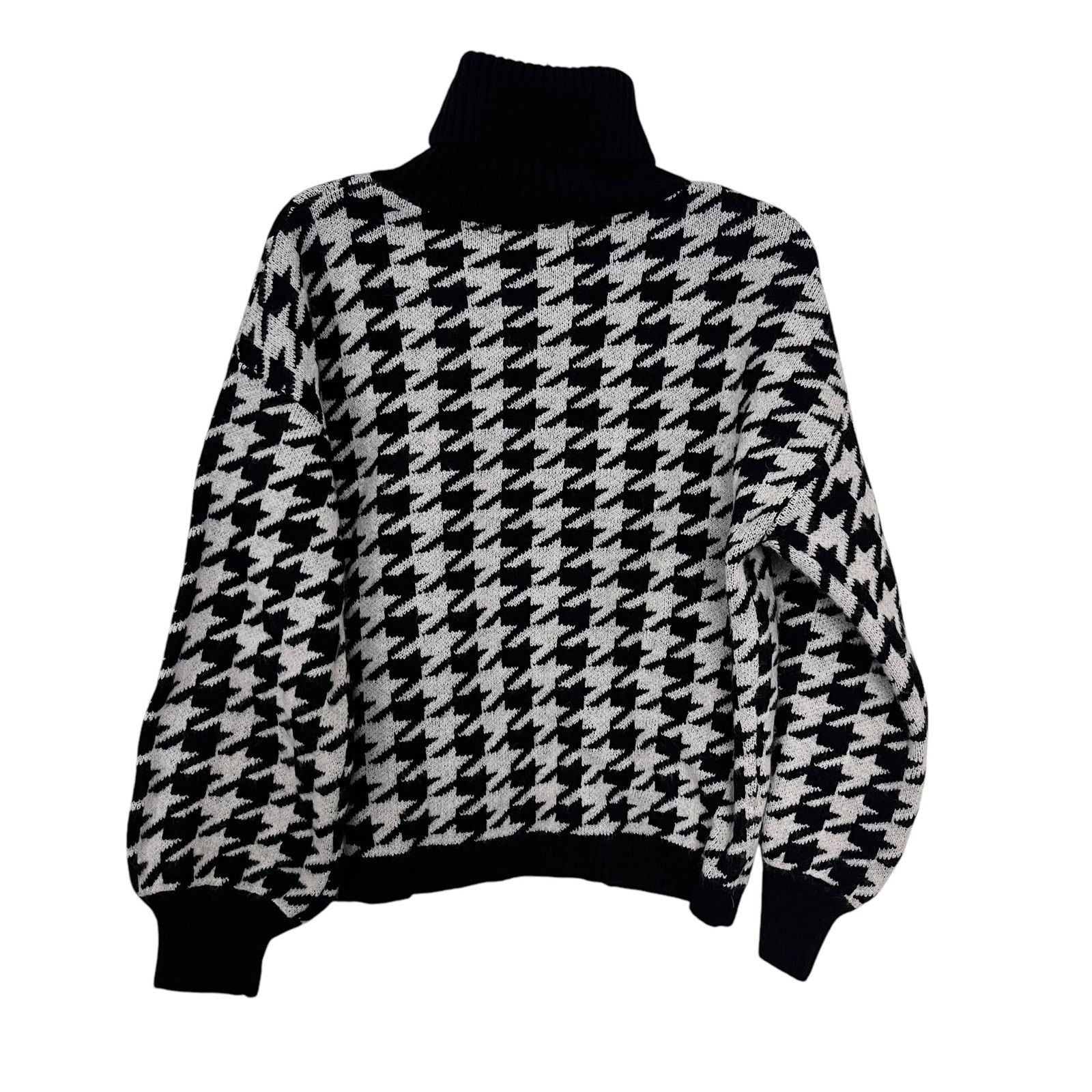 Other Stella + Lorenzo Black White Houndstooth Turtleneck Sweater Size S / US 4 / IT 40 - 3 Thumbnail