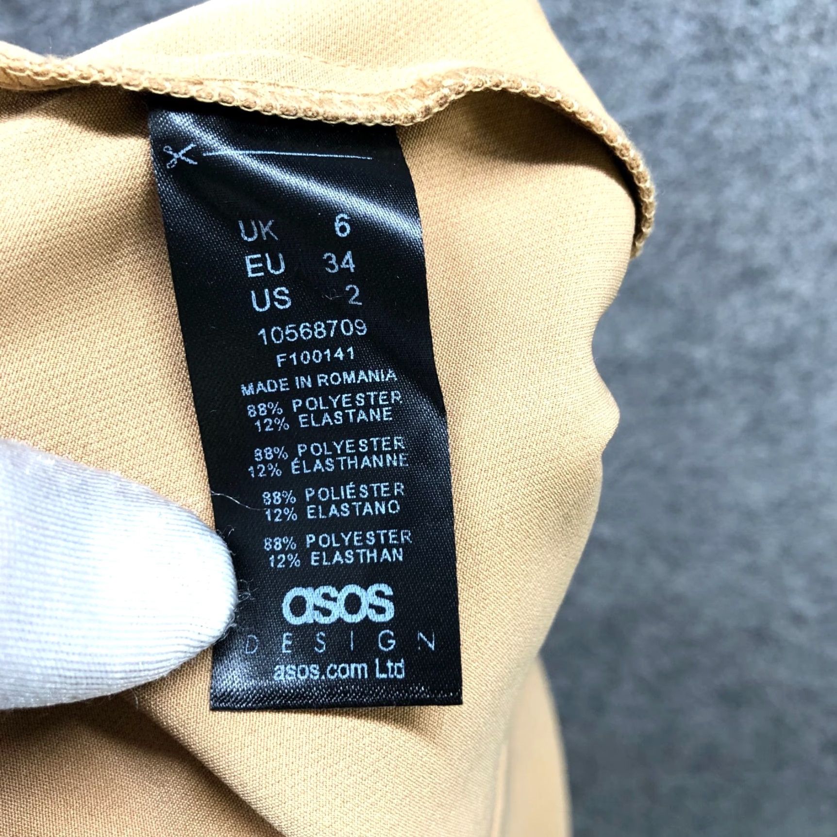 Asos ASOS Skirt Womens Short Mini Beige Front Slit Lightweight Formal Casual Size 2 Size 26" / US 2 / IT 38 - 8 Thumbnail