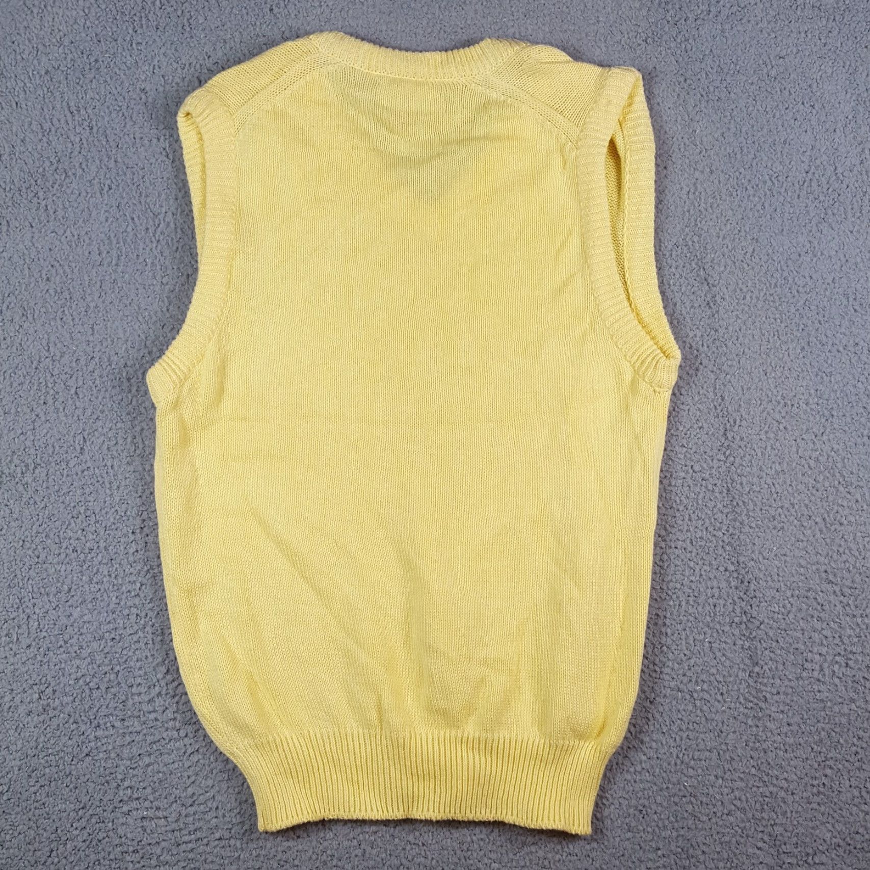 Vintage VINTAGE 80s Yellow Pullover Sweater V-Neck Men’s Small Preppy Knit Cotton Penn's Landing Long Sleeve Casual 90s Fall Winter Mens Size US S / EU 44-46 / 1 - 4 Thumbnail