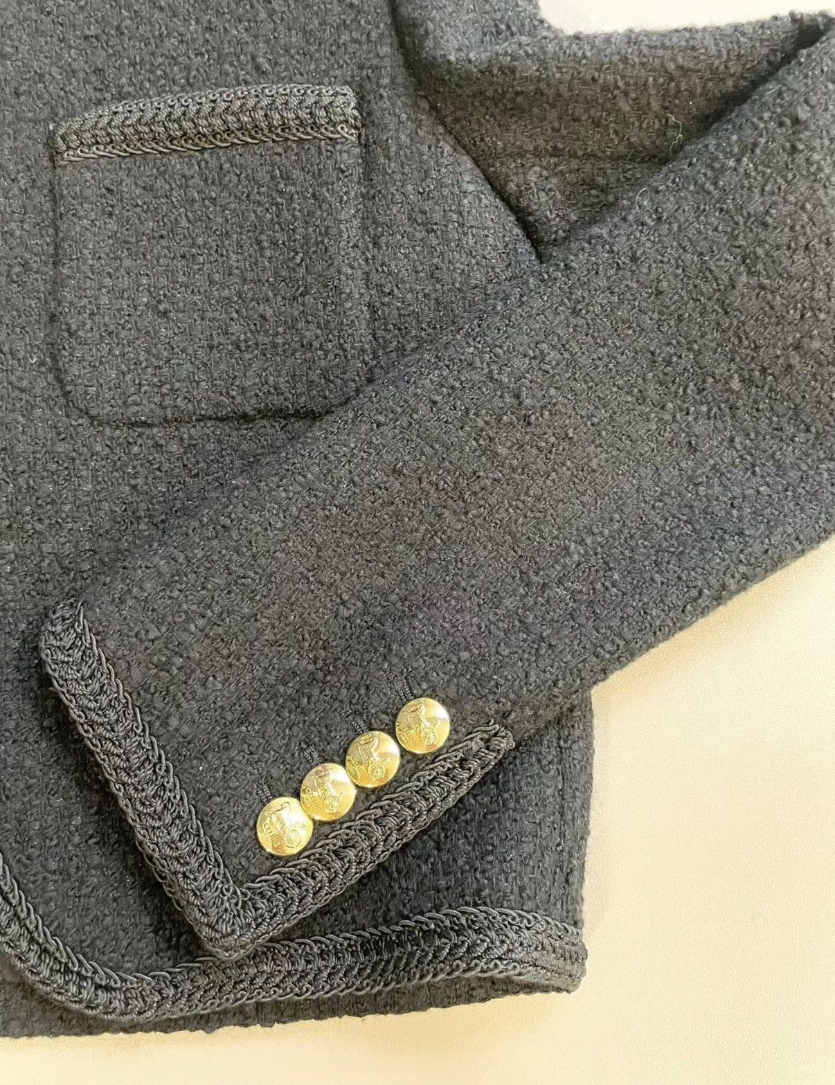 Celine Celine Classic Black Wool Cropped Jacket J33 Size XS / US 0-2 / IT 36-38 - 3 Thumbnail