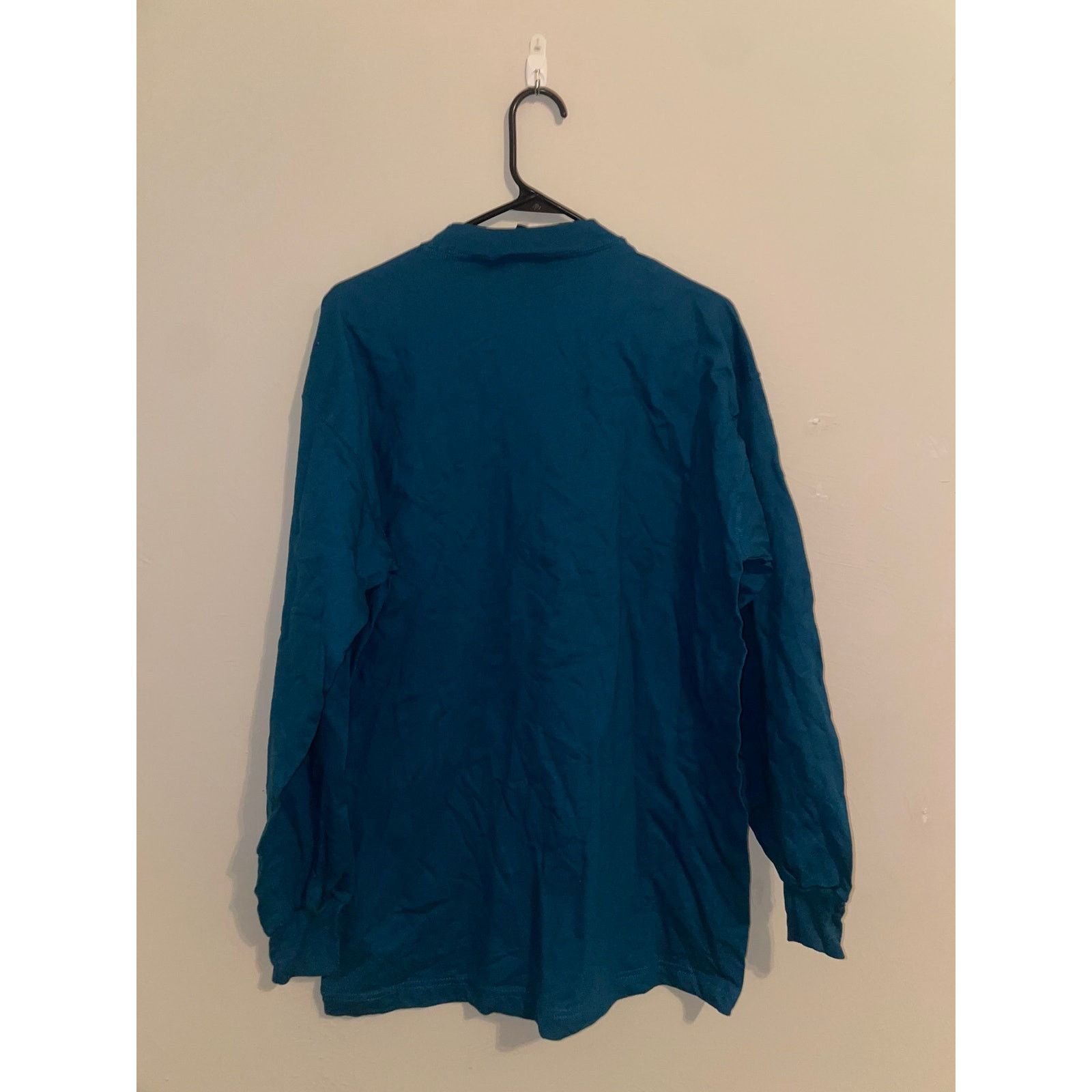 Vintage Vintage Blue Blank Long Sleeve Shirt Tee VTG 90s Large L Size US L / EU 52-54 / 3 - 7 Thumbnail