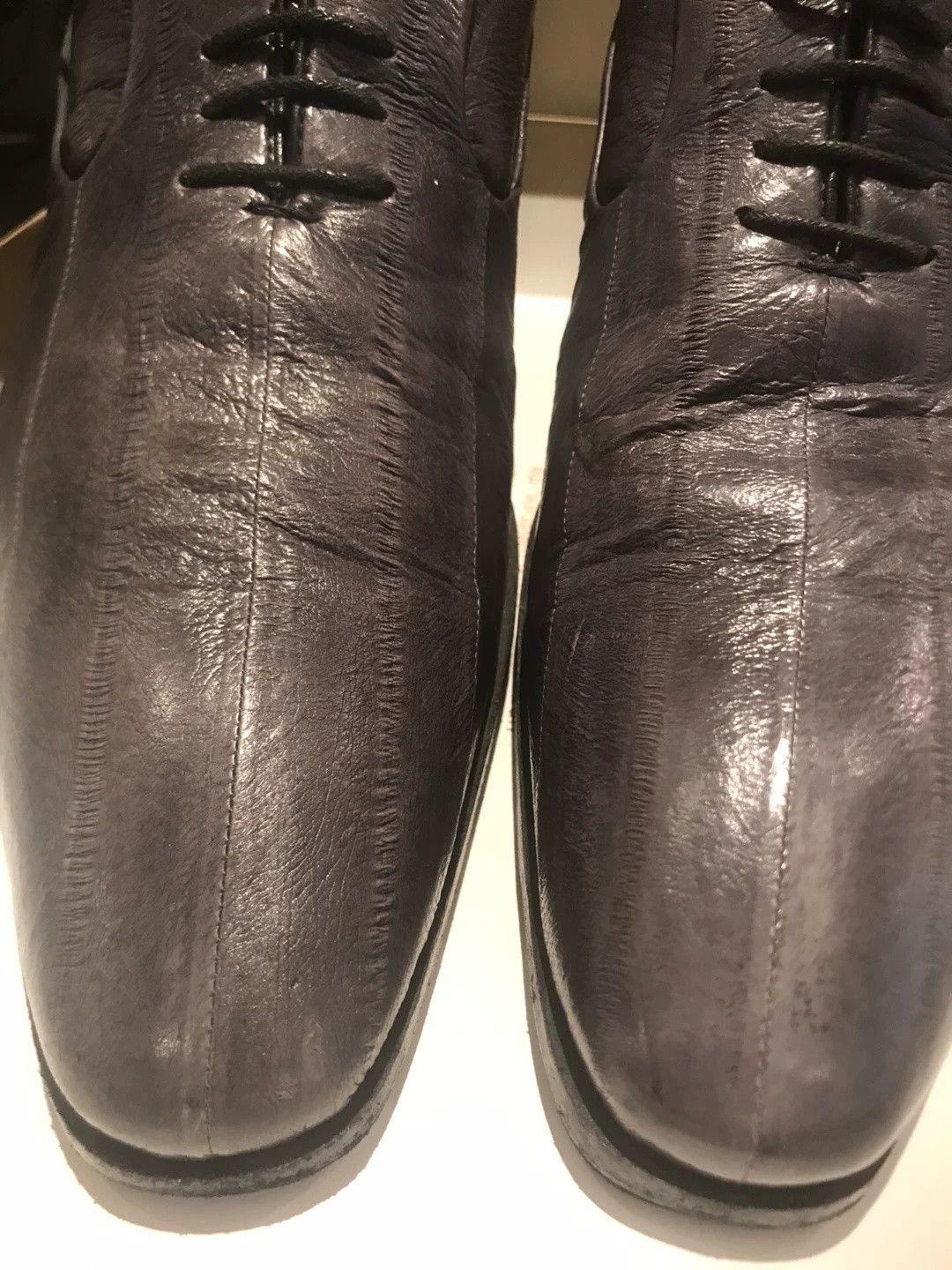 Gianfranco Ferre Ferre Gray Stingray Leather Pointed Shoes Size US 8 / EU 41 - 3 Thumbnail
