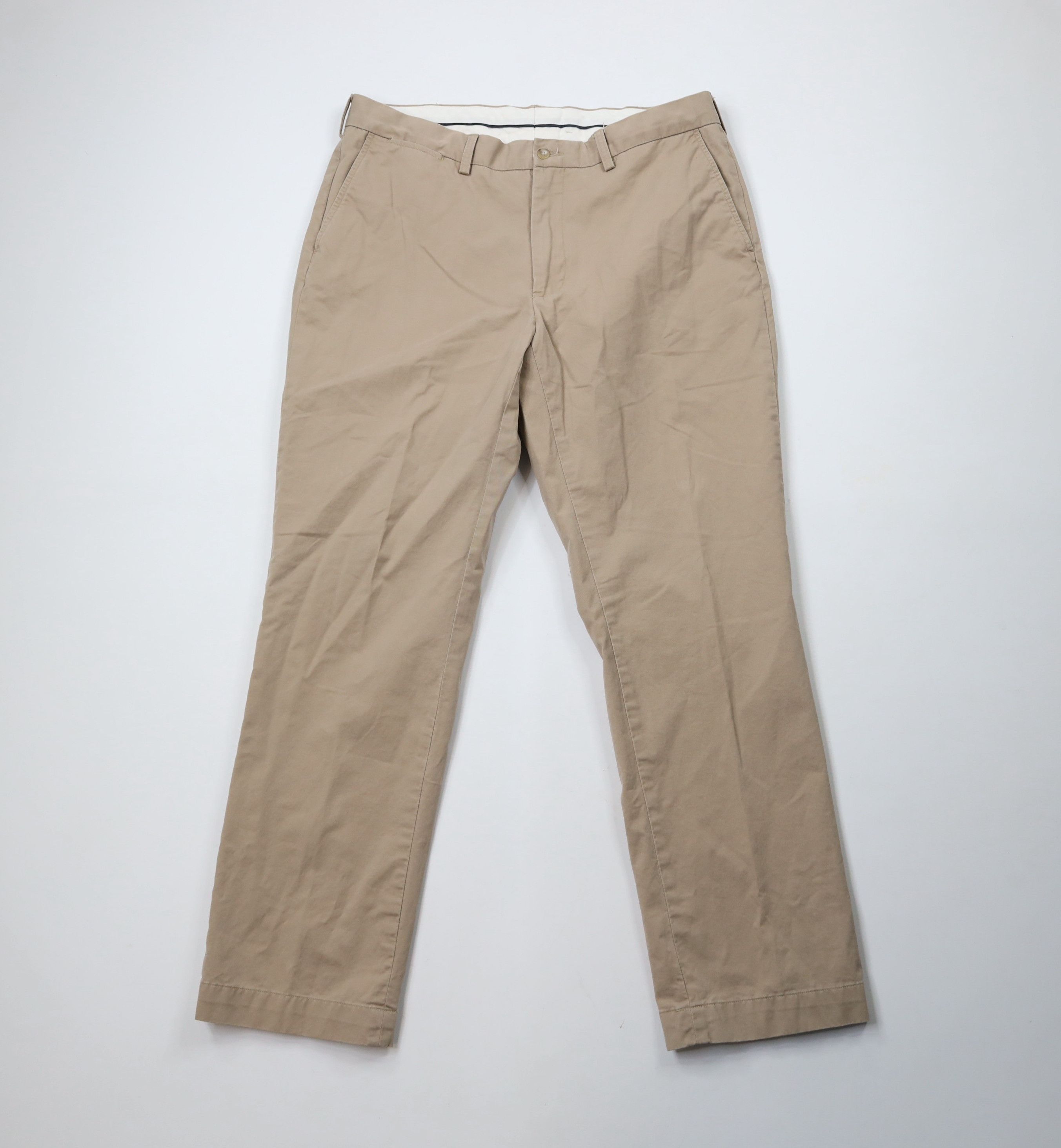 Ralph Lauren × Vintage Vintage Ralph Lauren Stretch Wide Leg Chino Pants Beige Size US 36 / EU 52 - 1 Thumbnail