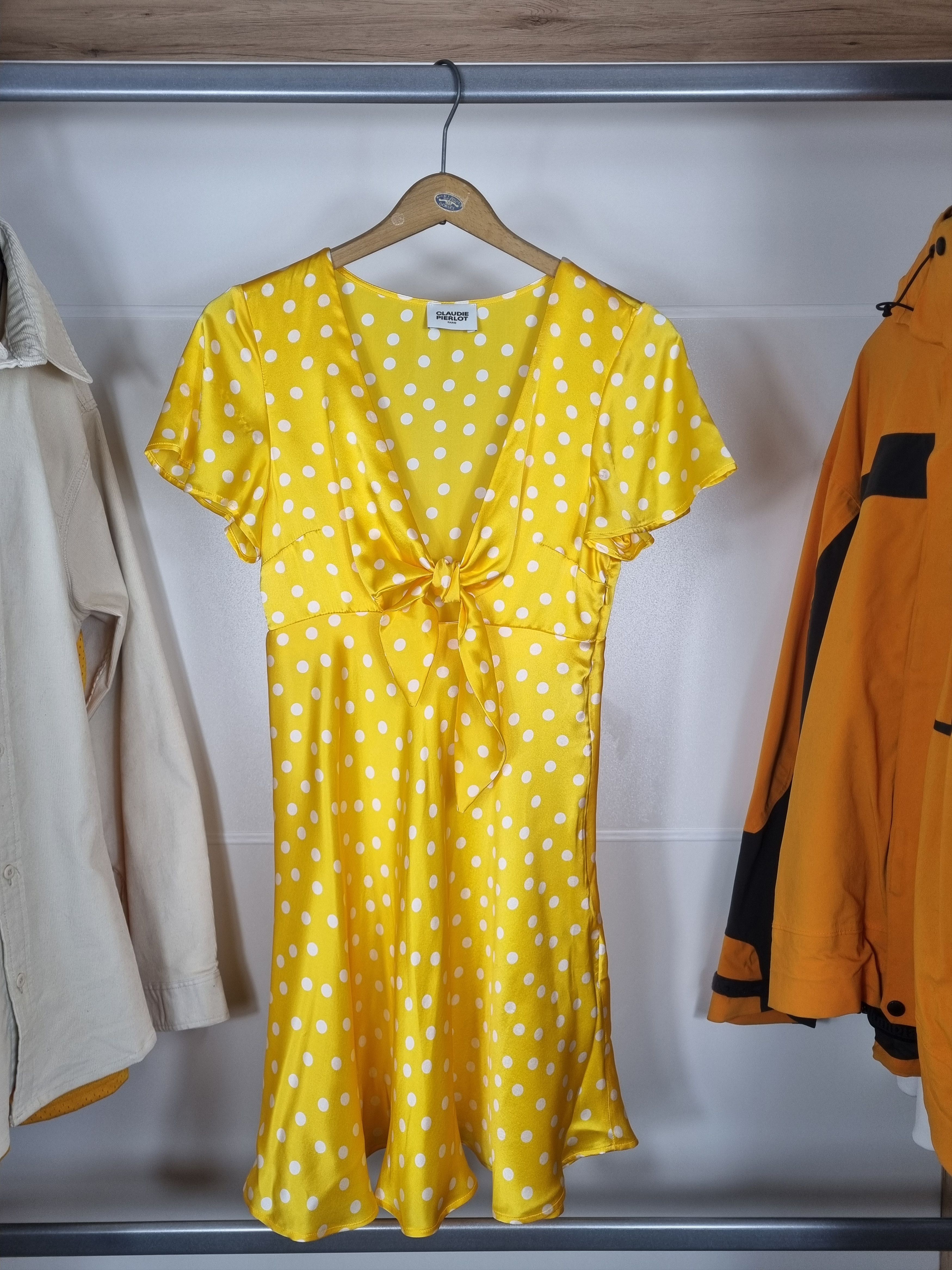 Other Claudie Pierlot Polka-Dot Silk Mini Dress Size XXS / US 00 / IT 34 - 1 Thumbnail