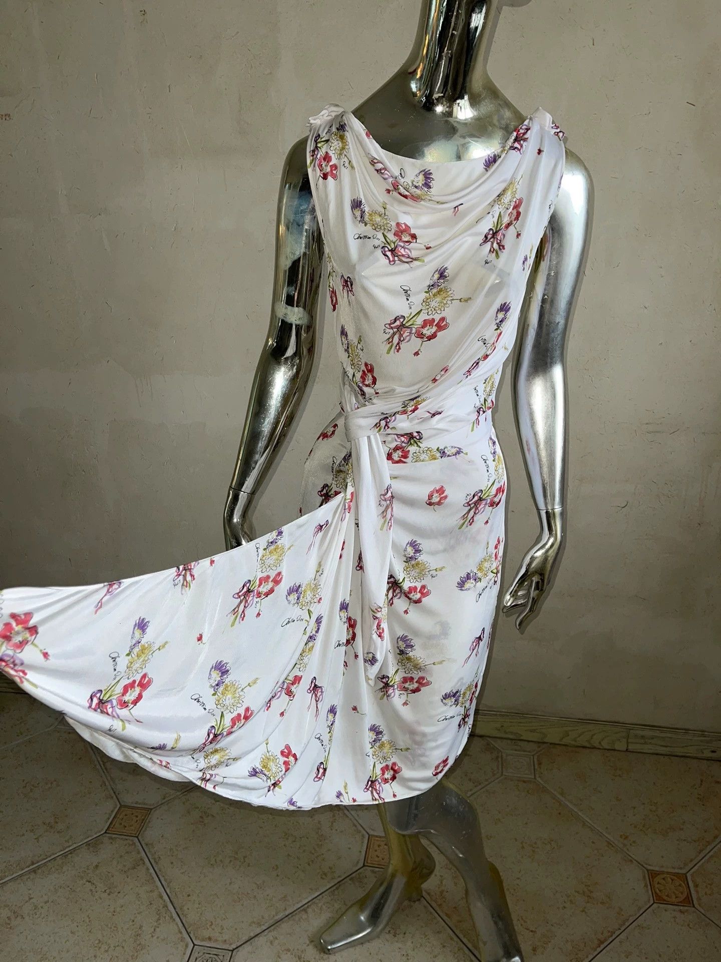 Dior Dior Galliano Rare Floral Logo Sleeveless Dress S Size S / US 4 / IT 40 - 5 Thumbnail