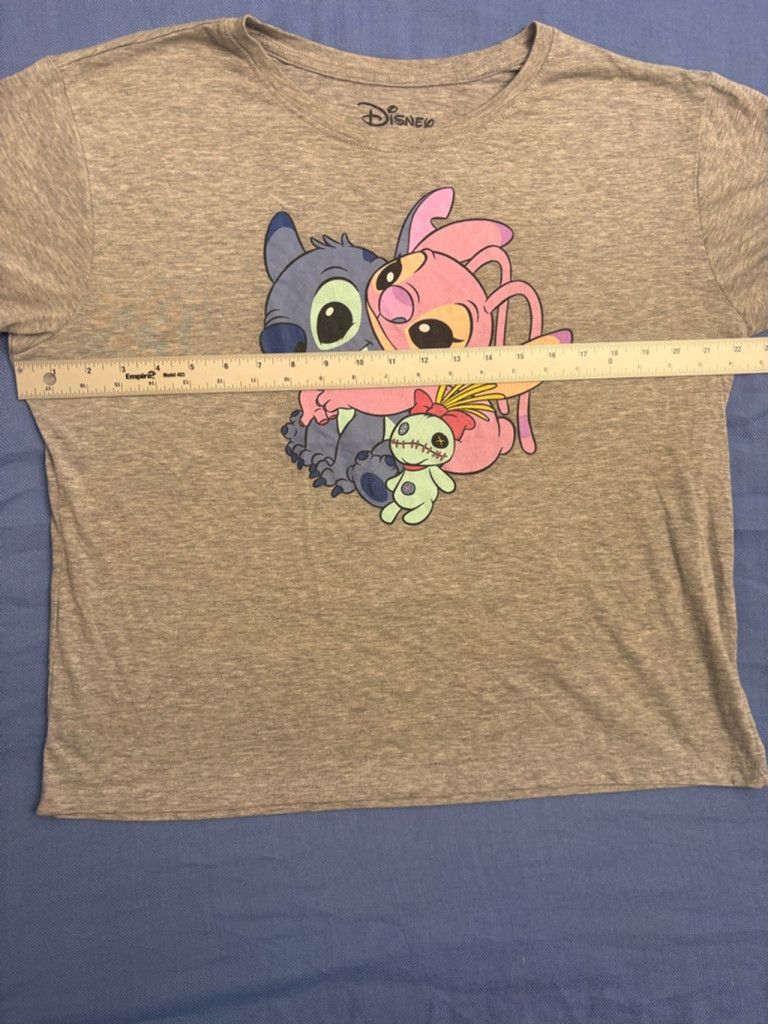 Disney Women's Disney Stitch & Angel Graphic T-Shirt, XL, Gray Size XL / US 12-14 / IT 48-50 - 3 Thumbnail