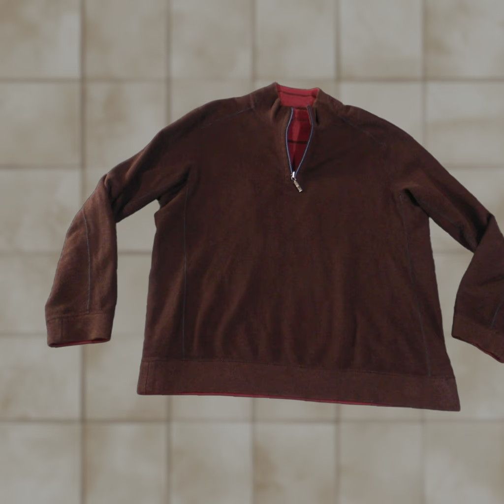 Tommy Bahama Tommy Bahama Reversible Sweater XL Brown Mens Stretch Logo Pullover Size US XL / EU 56 / 4 - 1 Thumbnail