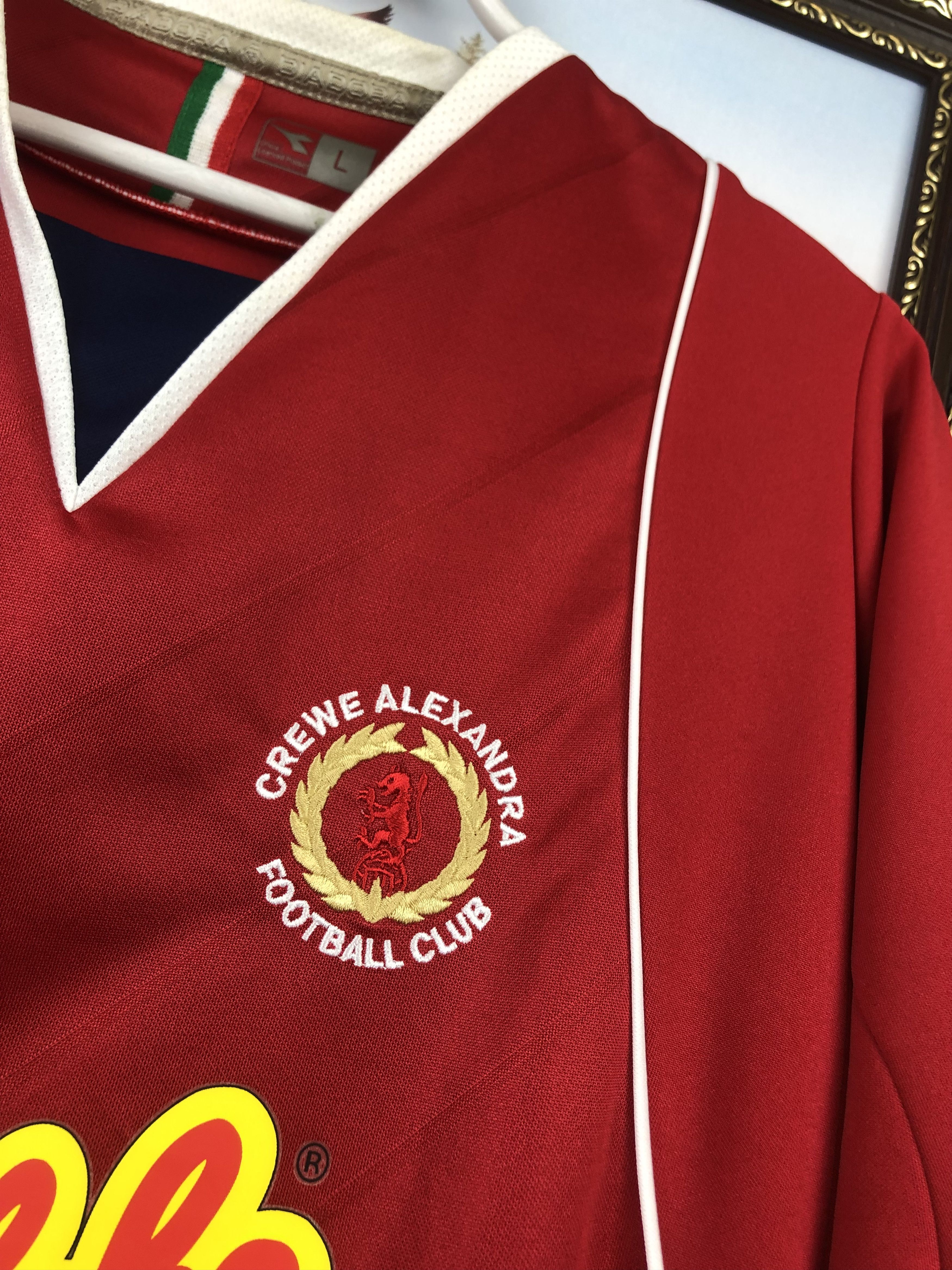 Vintage Crewe Alexandra football shirt 2007 Soccer Jersey Trikot Size US L / EU 52-54 / 3 - 6 Thumbnail
