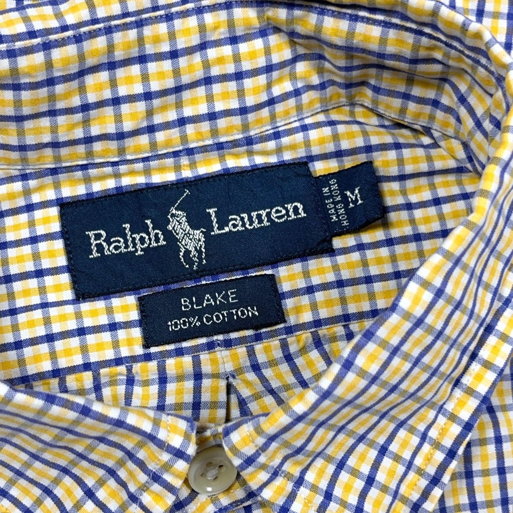 Ralph Lauren Ralph Lauren Shirt Men Medium Yellow Blue Button Up Blake Tattersall Plaid Dress Shirt Size 40R - 3 Thumbnail