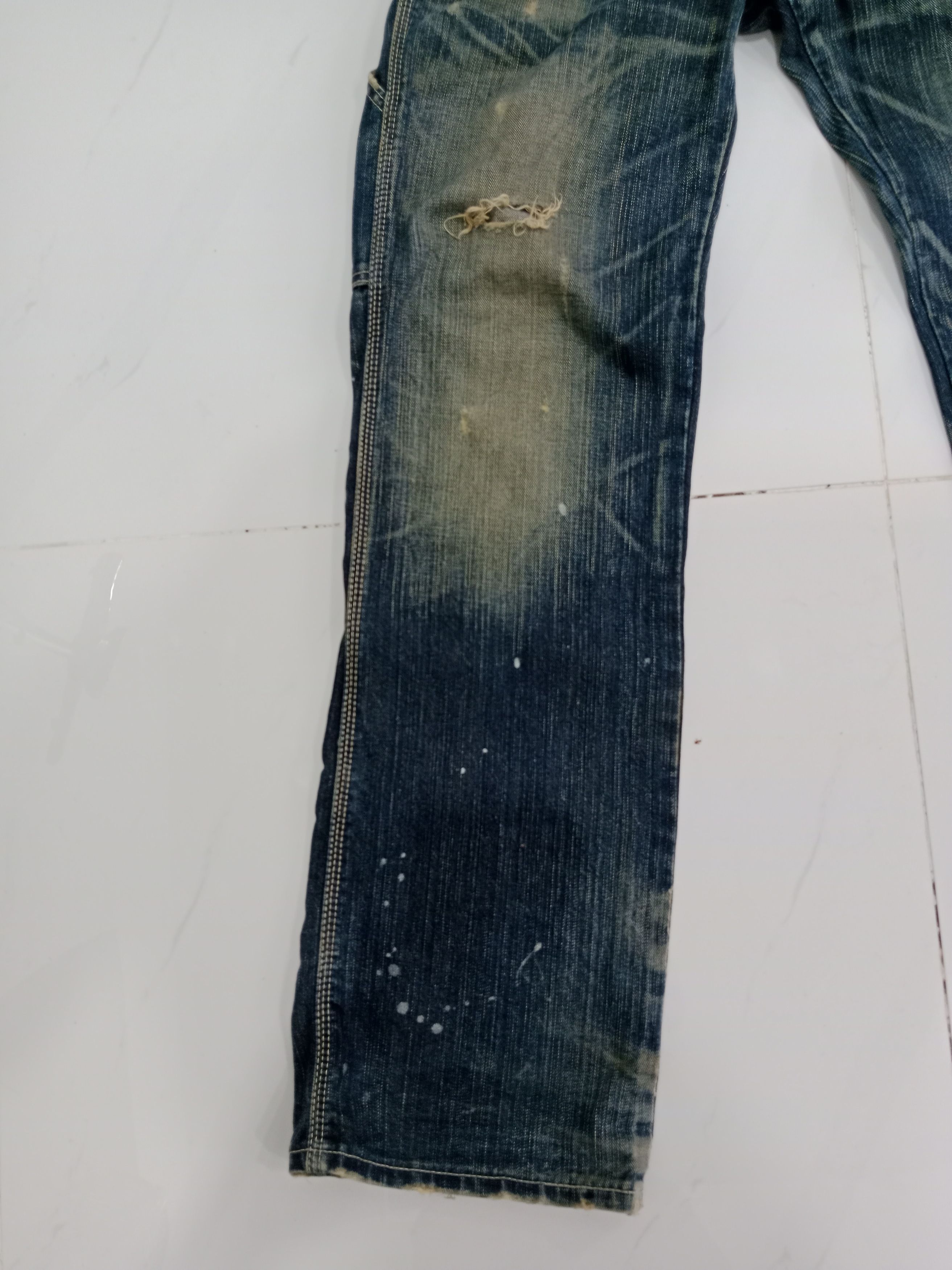 Edwin EDWIN Blue Trip With Suspenders Distressed Jeans Size US 32 / EU 48 - 7 Thumbnail