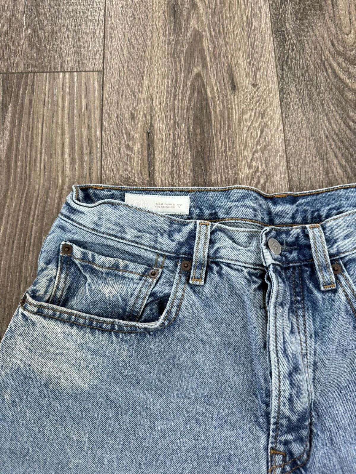 Zara Zara Light Wash Blue Straight Short Size 31 Size US 31 - 2 Thumbnail