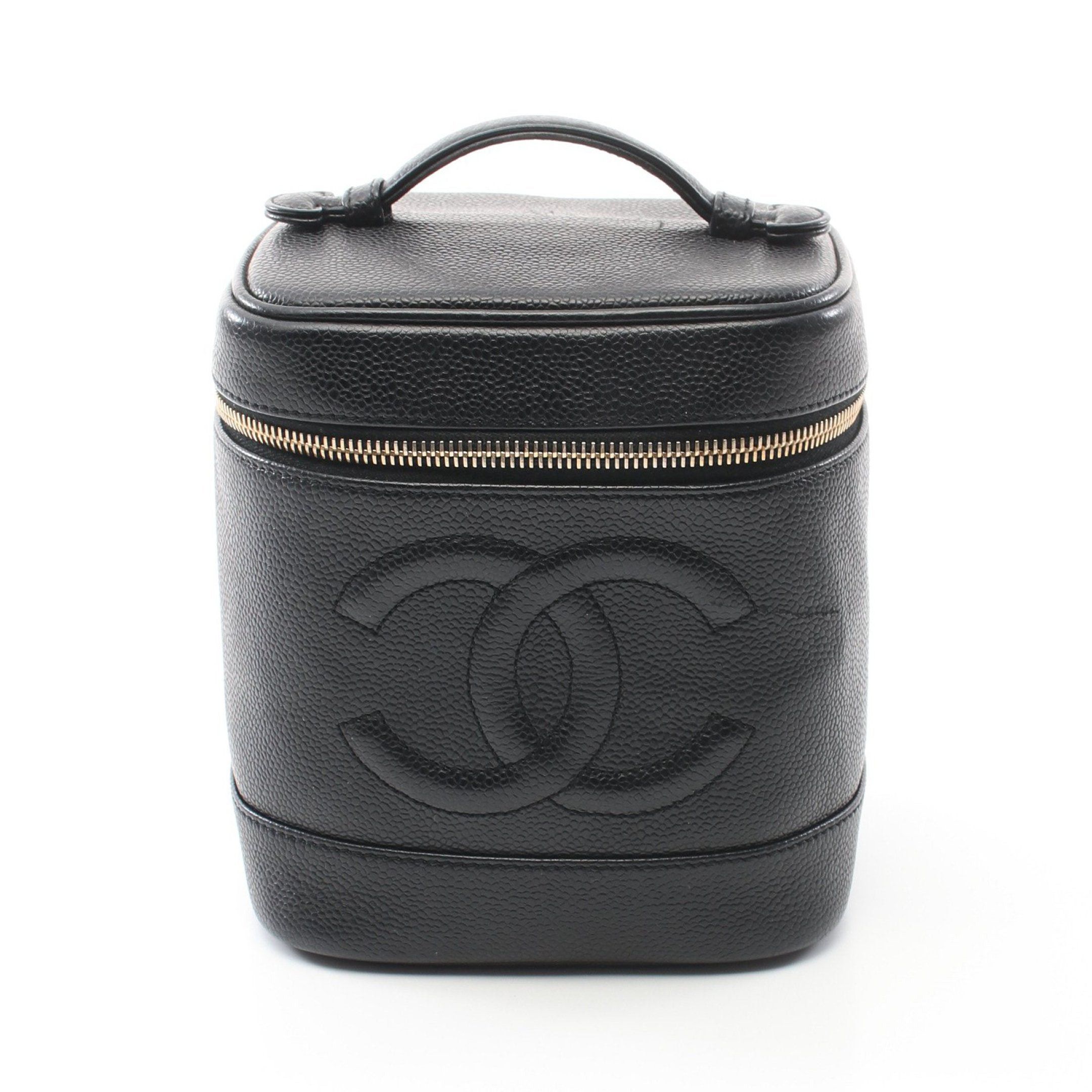 Chanel Chanel Coco Mark Handbag Vanity Bag Caviar Skin Black Gold Hardware Size ONE SIZE - 1 Thumbnail