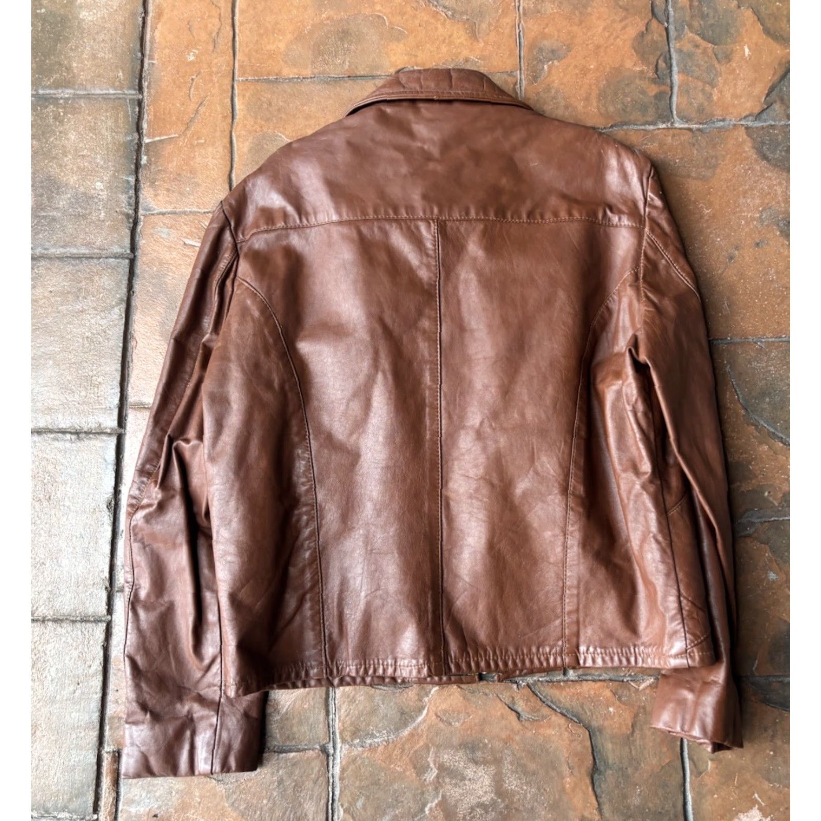Vintage VINTAGE Genuine Leather Jacket Mens Overcoat 42 Fur Lined Brown Leather Wool Insulation Regular Size 42 70s Cowboy Biker Winter Fall Spring Summer Size US XS / EU 42 / 0 - 3 Thumbnail