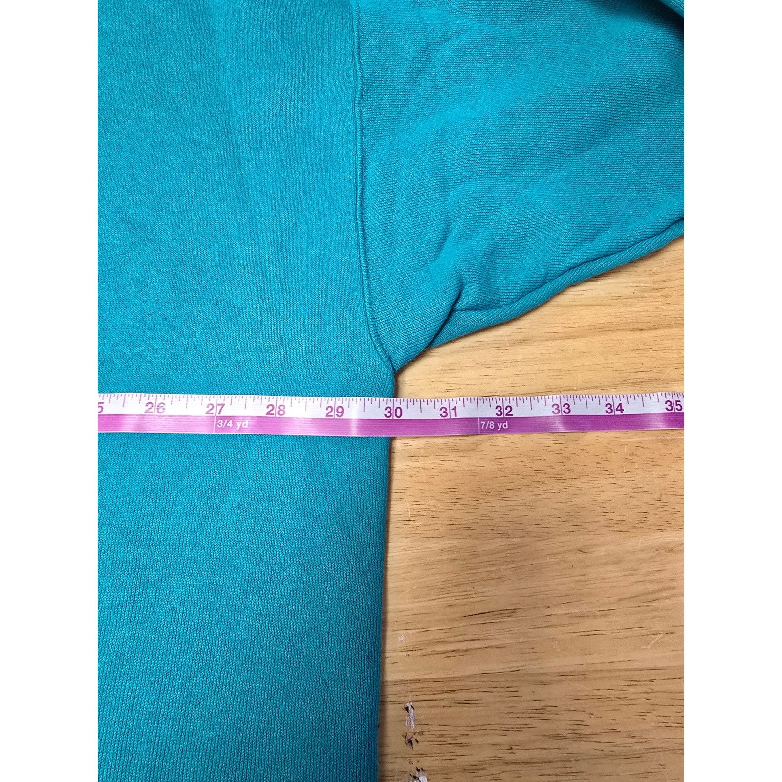 Vintage Turquoise Pullover Sweatshirt 18-20W Vintage Womans Blank Size 3XL / US 20-22 - 6 Thumbnail