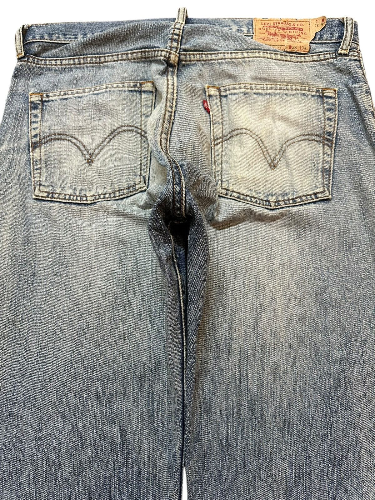 Levi's Vintage 90s Levis 505 Blue Faded Wash Distressed Loose Jeans Size US 34 / EU 50 - 5 Thumbnail