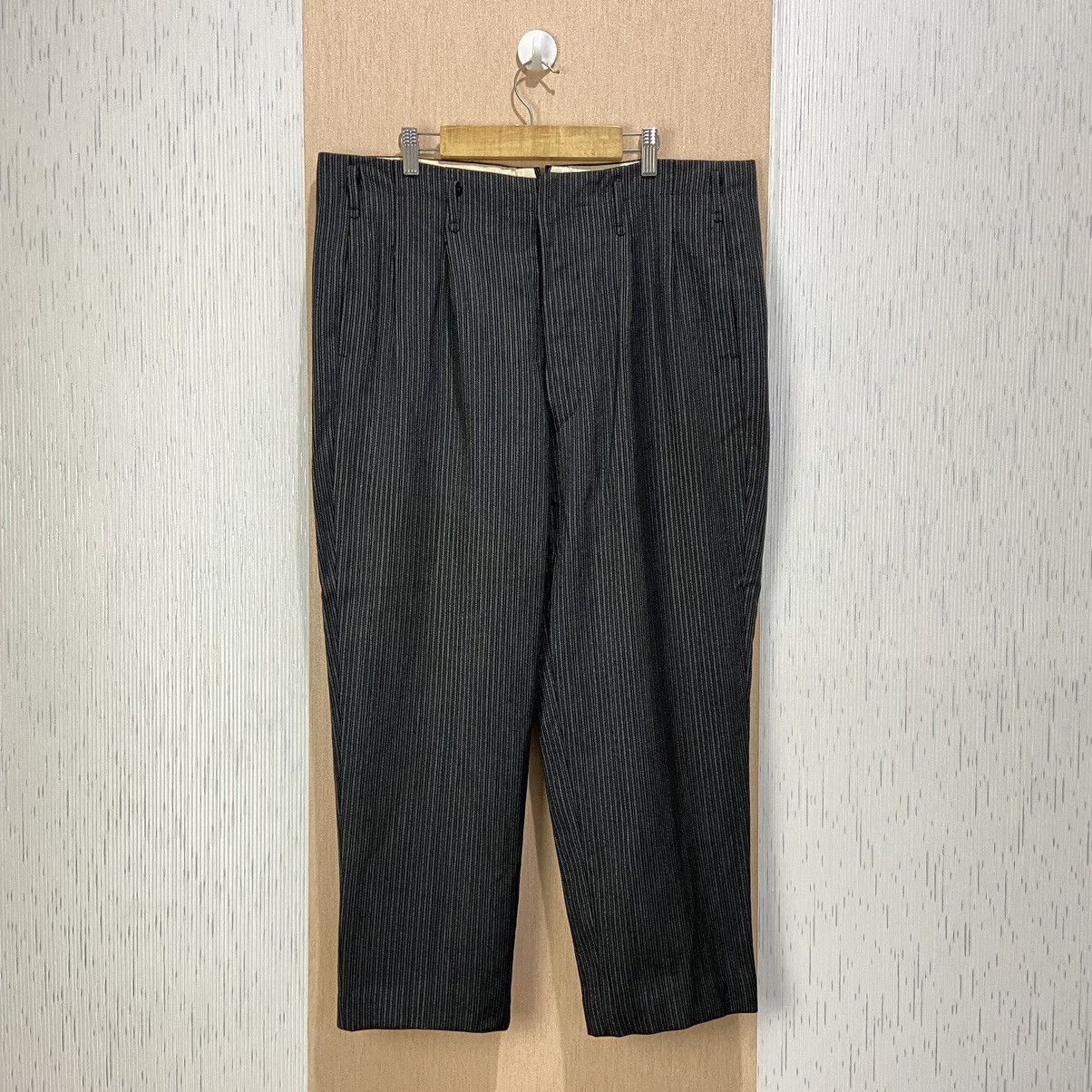 Japanese Brand 50s Heavyweight Wool Double Pleated Japan Tailored Trousers Size US 37 - 1 Thumbnail