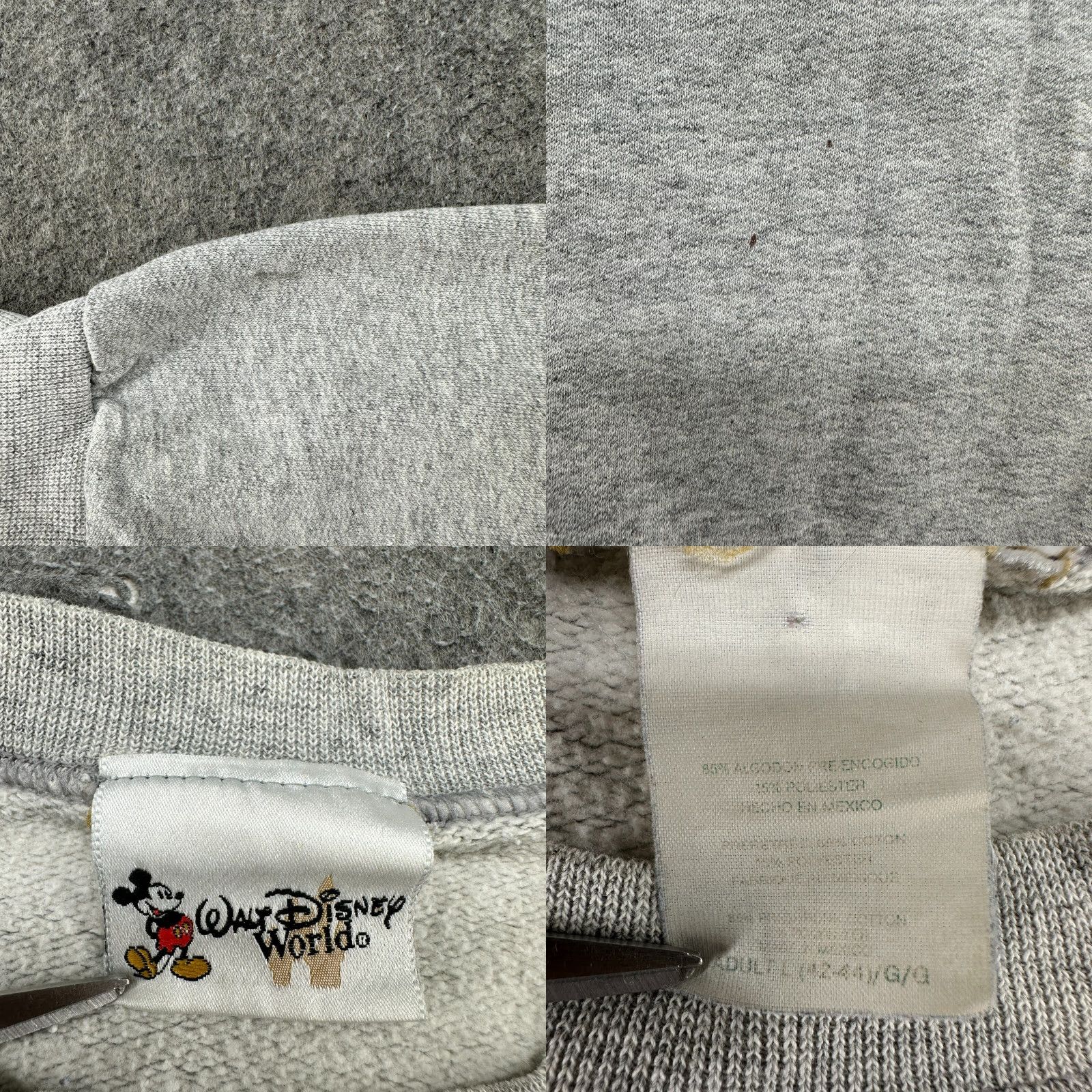 Disney VINTAGE Disney Sweatshirt Mens L Grey Pullover Crew Neck 1/2 Zip 90s Y2K Graphic Print World Epcot Walt Disney Flag Cotton Fleece Christmas? Size US L / EU 52-54 / 3 - 8 Thumbnail
