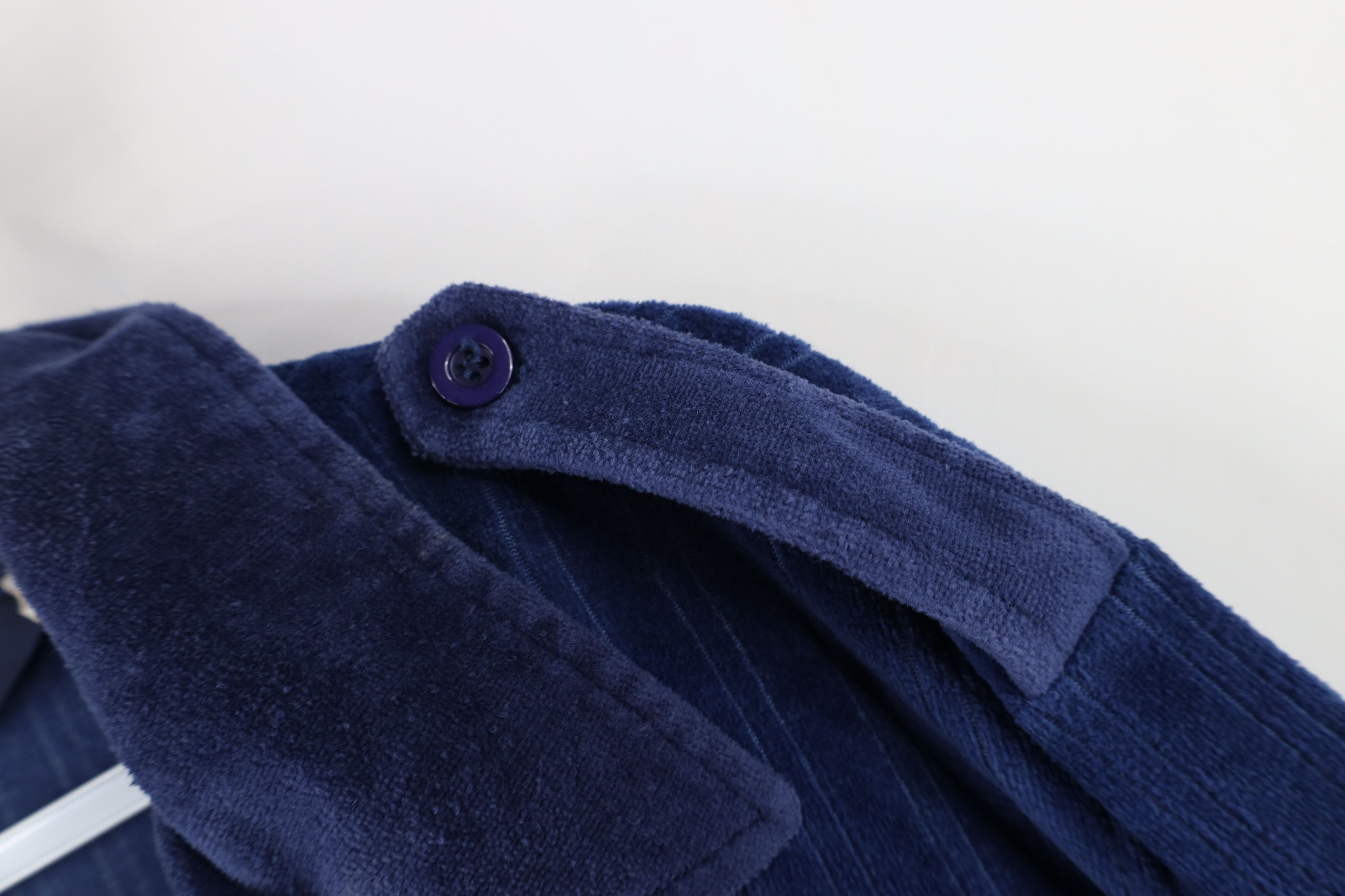 Vintage Vintage 70s Streetwear Ribbed Velour Commando Polo Blue Size US L / EU 52-54 / 3 - 4 Thumbnail