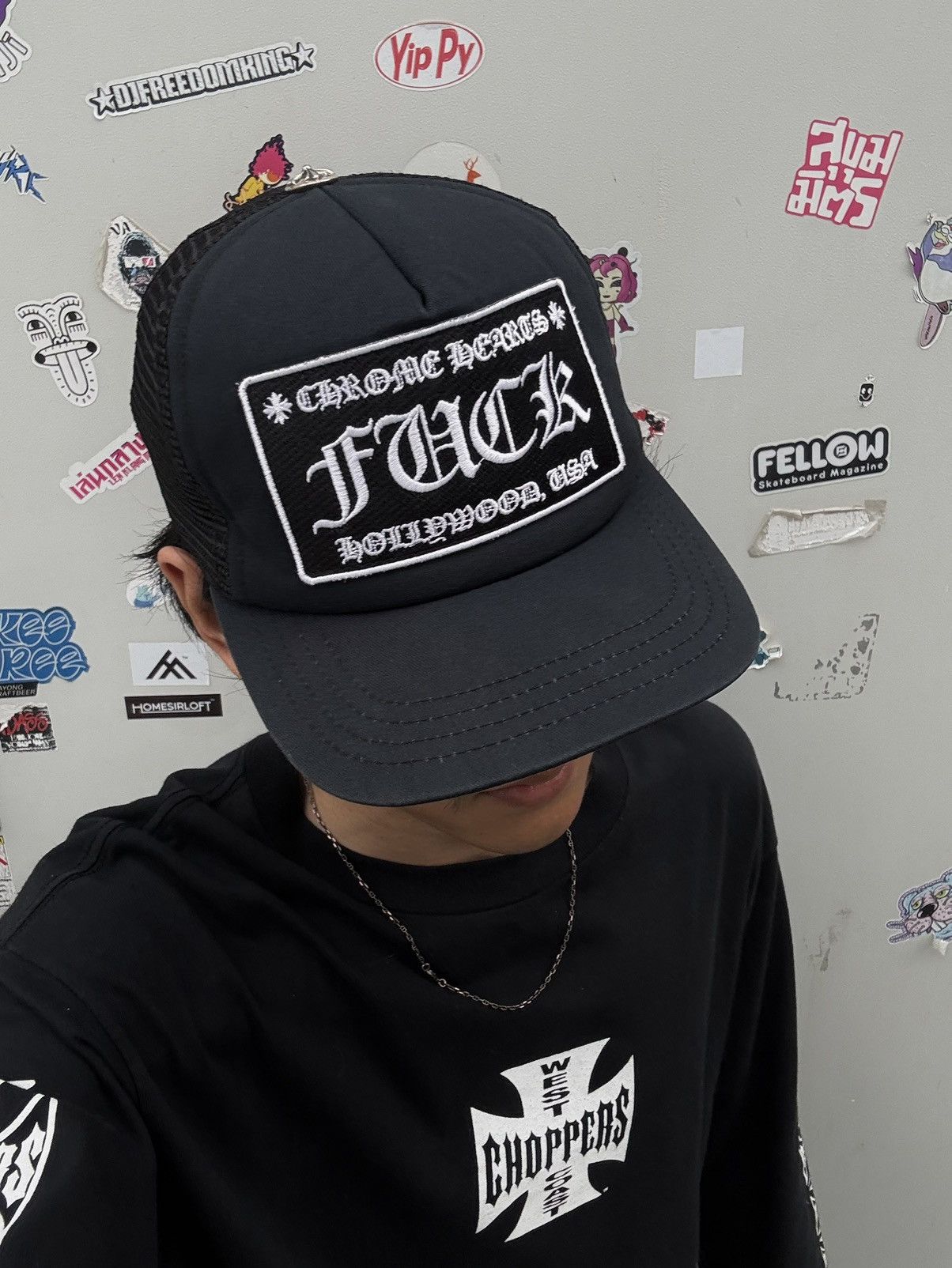 Chrome Hearts Chrome Hearts FU€K Hollywood Trucker Black Size ONE SIZE - 2 Thumbnail