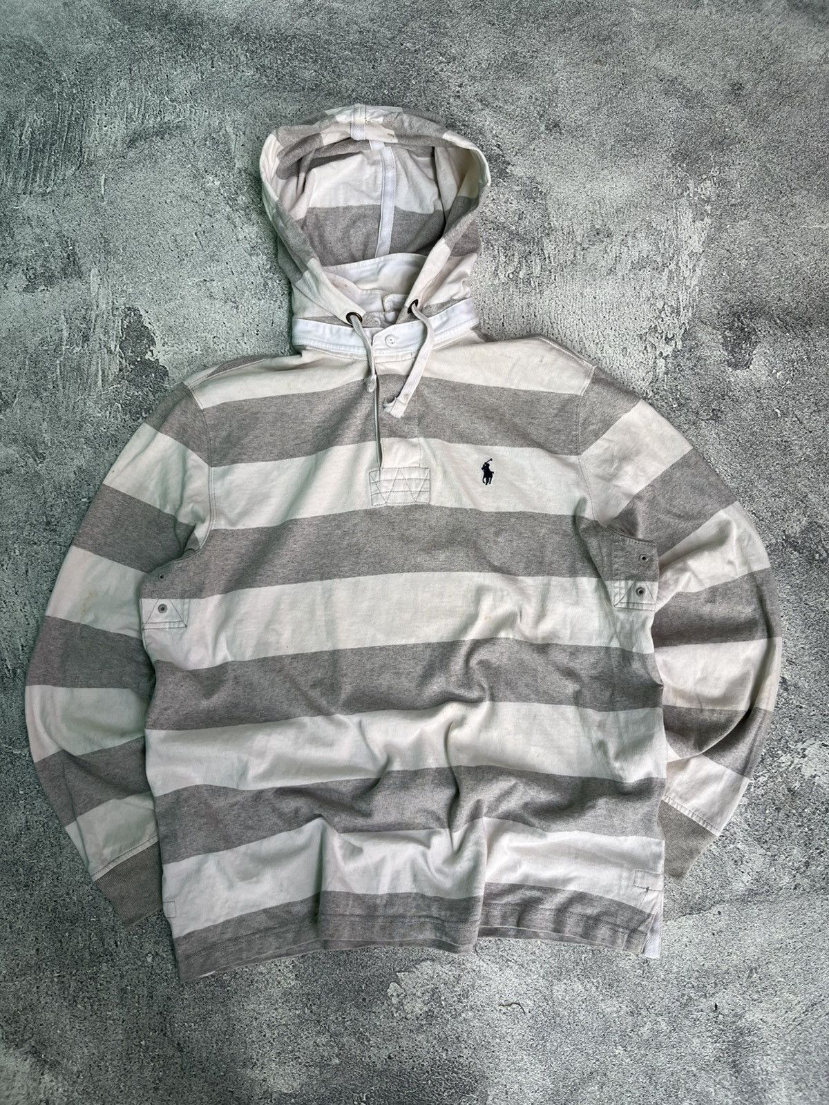Polo Ralph Lauren VINTAGE 1990’s POLO RALPH LAUREN RUGBY HOODIE Size US XXL / EU 58 / 5 - 1 Thumbnail