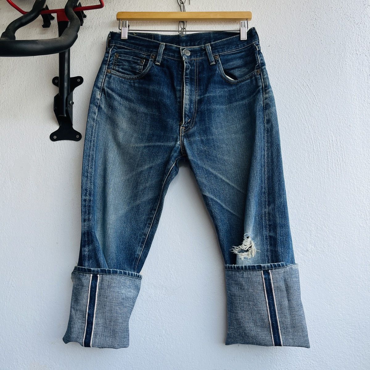 Levi's Vintage Clothing Vintage Levi's 502XX Big E Distressed Selvedge Jeans J22 Size US 31 - 15 Thumbnail