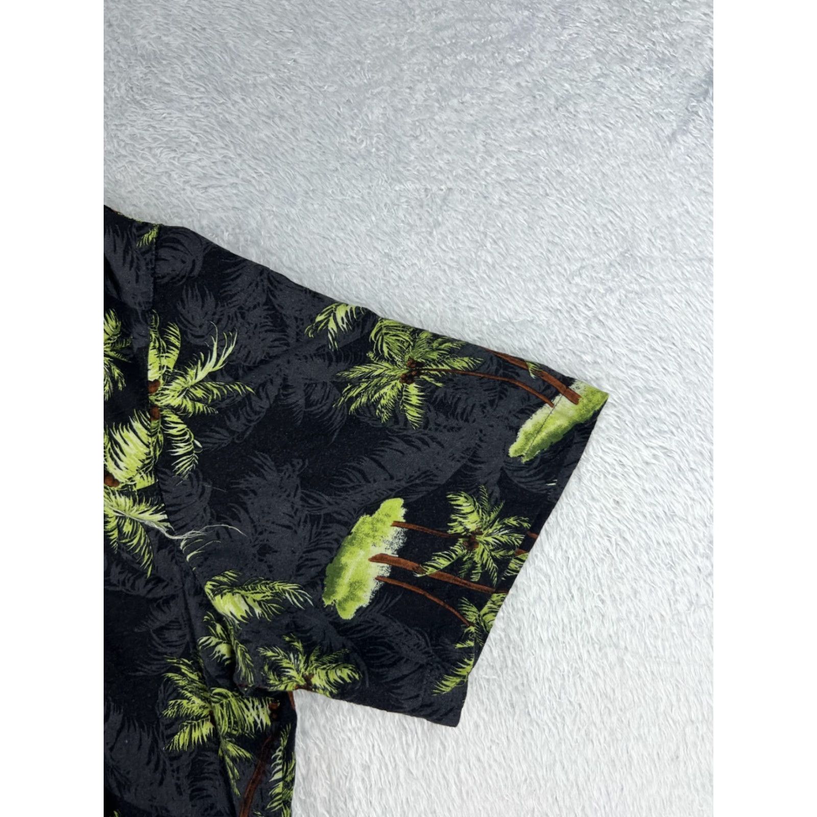 Vintage Puritan Shirt Mens XL Black Green Hawaiian Palm 100% Rayon Pocket Floral Aloha Beach Vacation Resort Shirt Mens XL Black Size US XL / EU 56 / 4 - 2 Thumbnail