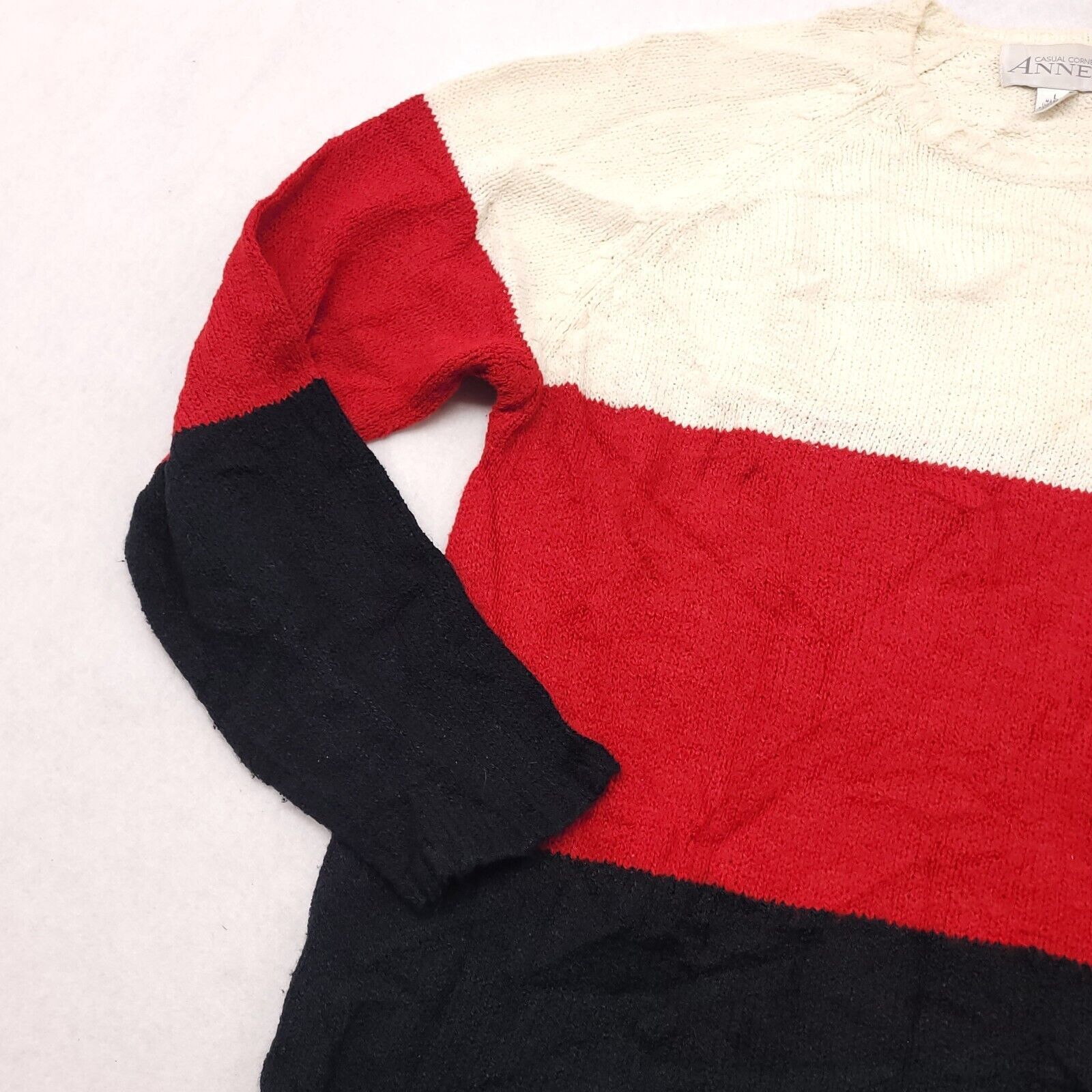 Annex Annex Pullover Cotton Sweater Womens Size L White Red Black Size L / US 10 / IT 46 - 4 Thumbnail