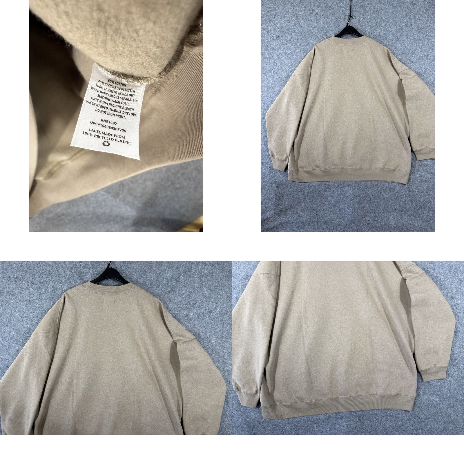 Vintage State Of Mine Sweatshirt Men 2XL Jackson Hole Wyoming Taupe Fleece Cotton NWT Pullover Size US XXL / EU 58 / 5 - 8 Thumbnail