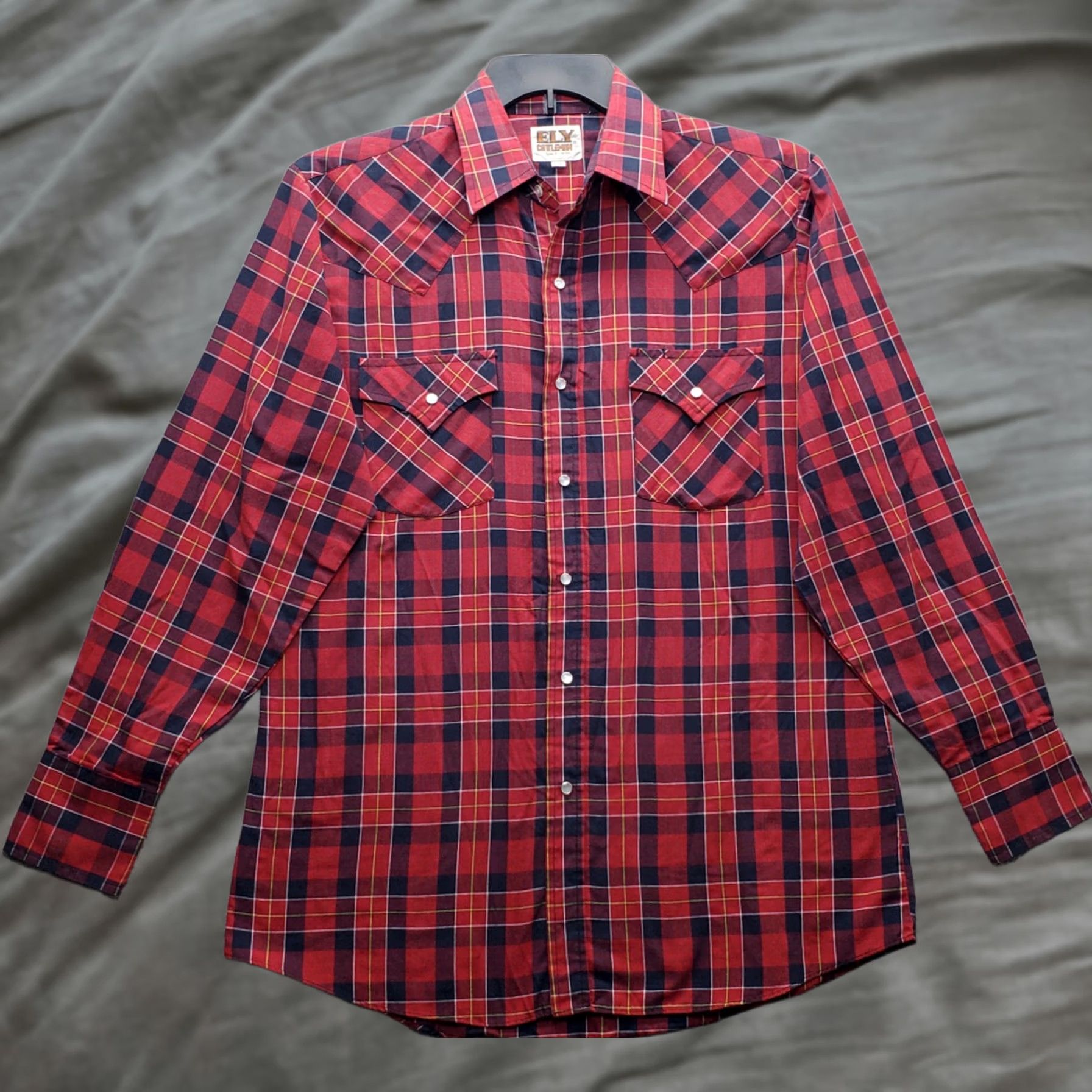 Vintage Ely Cattleman Western Shirt Mens M Multi Plaid Long Sleeve Pearl Snap Front EUC Size US M / EU 48-50 / 2 - 1 Thumbnail