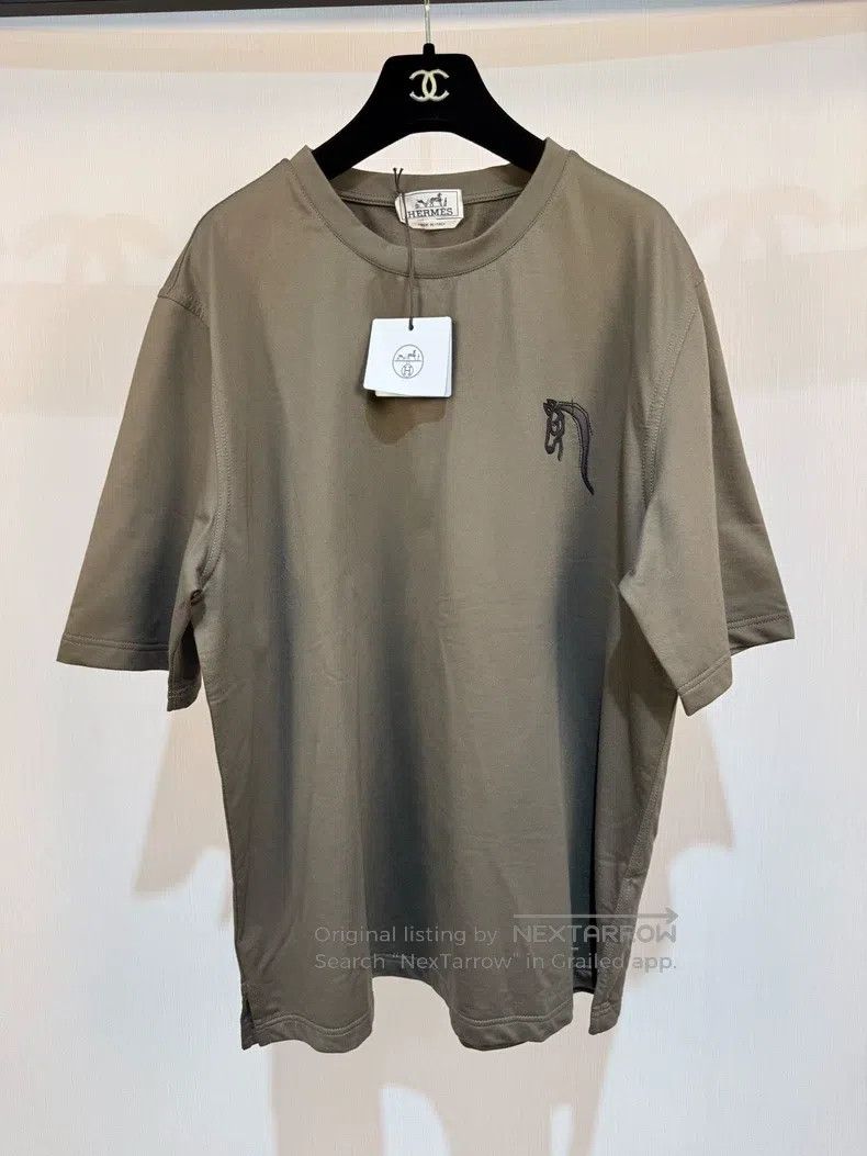 Hermes Hermes Military Green Short T-Shirt Size US XL / EU 56 / 4 - 2 Thumbnail