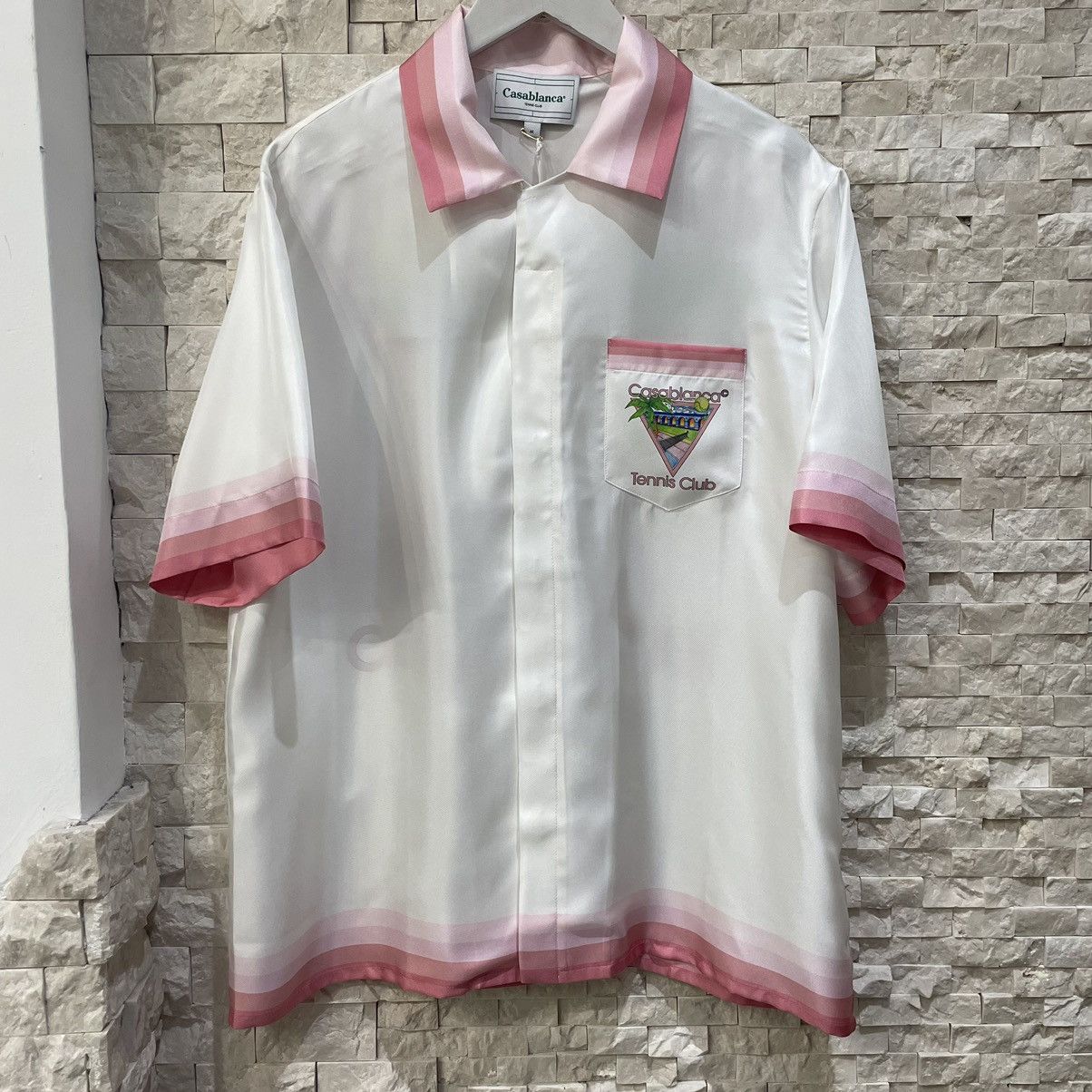 image of Casablanca Tennis Club Icon Collar Shirt Size Xxl, Men's