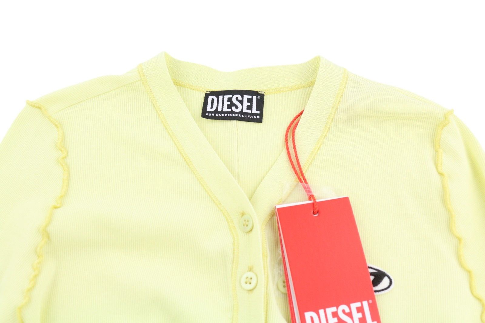 T-RIBBY-OPEN M Yellow Cardigan Buttoned T-Shirt 83943