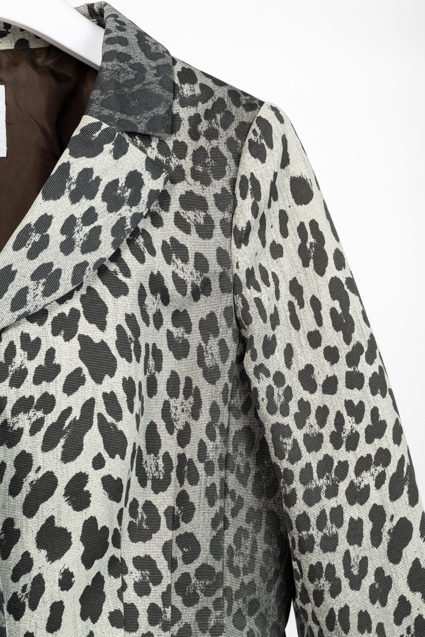 Moschino Moschino Cheap and Chic Grey Cotton Leopard Blazer Size L / US 10 / IT 46 - 5 Thumbnail