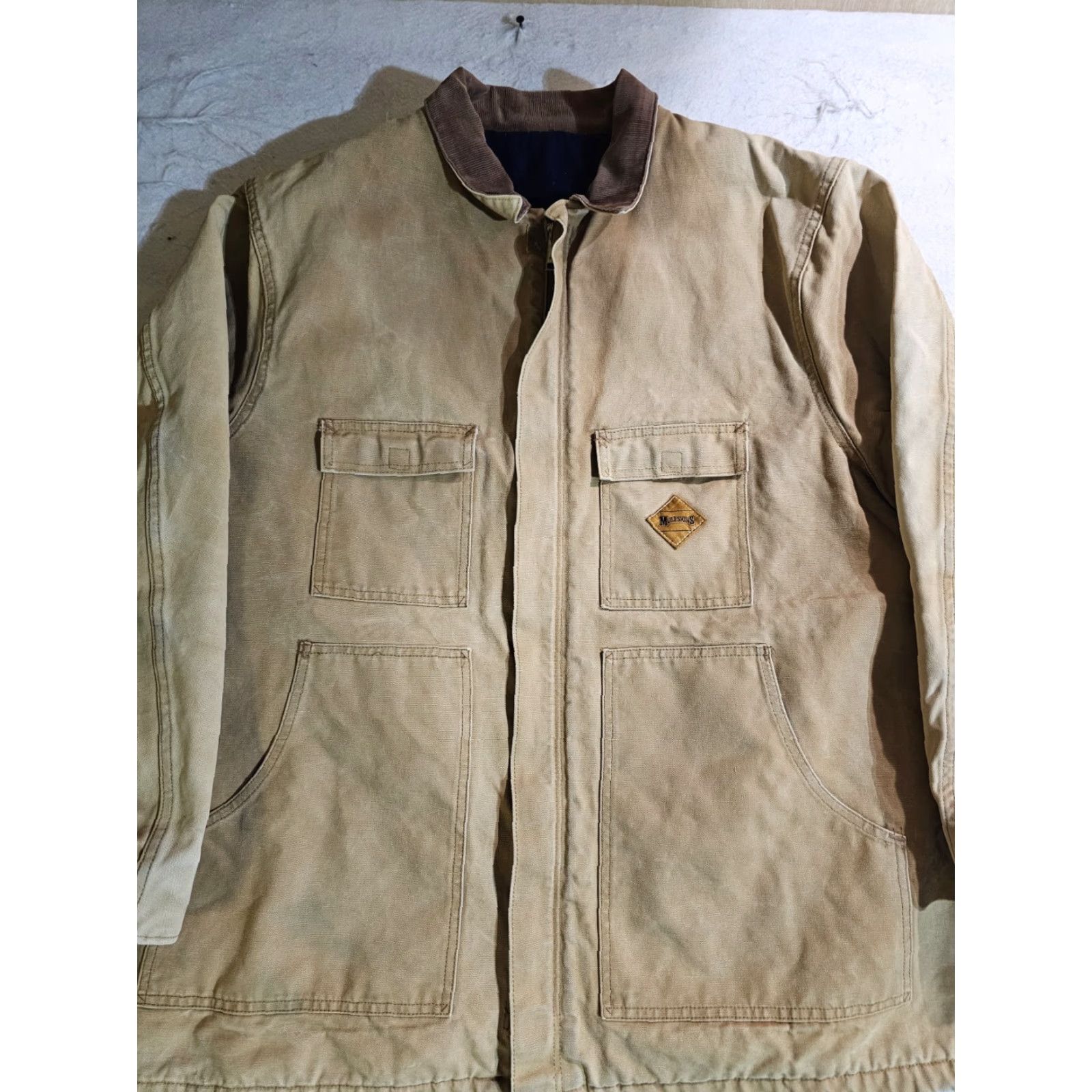 Carhartt VINTAGE Carhartt Muleskins Jacket Brown Blanket Lined Detroit Jacket Mens 2XL Bomber Jacket Wool Lining Canvas Cotton 90s Outdoor Workwear Mens Size US XXL / EU 58 / 5 - 6 Thumbnail