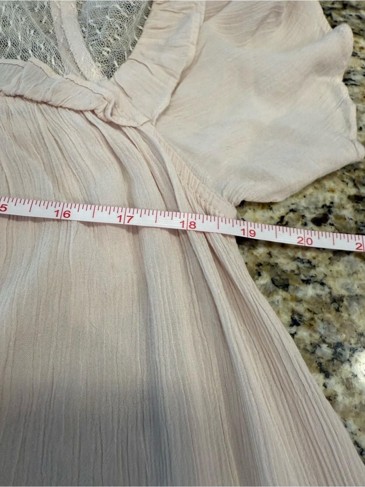 Eastland easel lace & gauzy short sleeve top light pink ruffles SZ SM Size S / US 4 / IT 40 - 9 Thumbnail