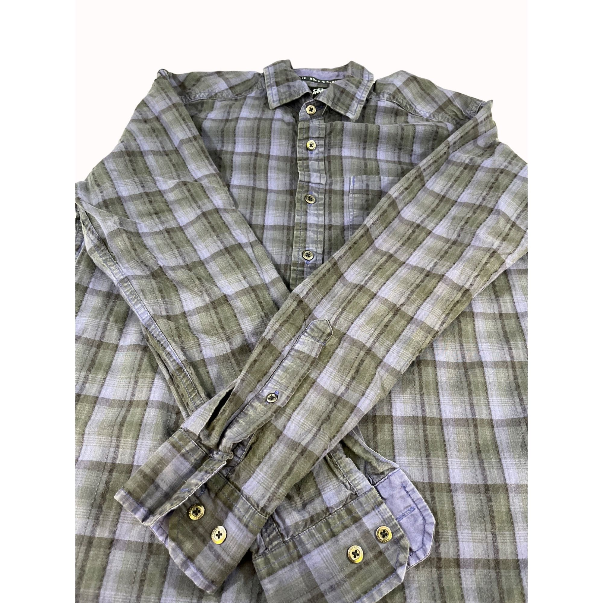 Rock & Republic Rock & Republic Men's Purple Plaid Shirt/Button Up Size S SK Size US S / EU 44-46 / 1 - 3 Thumbnail