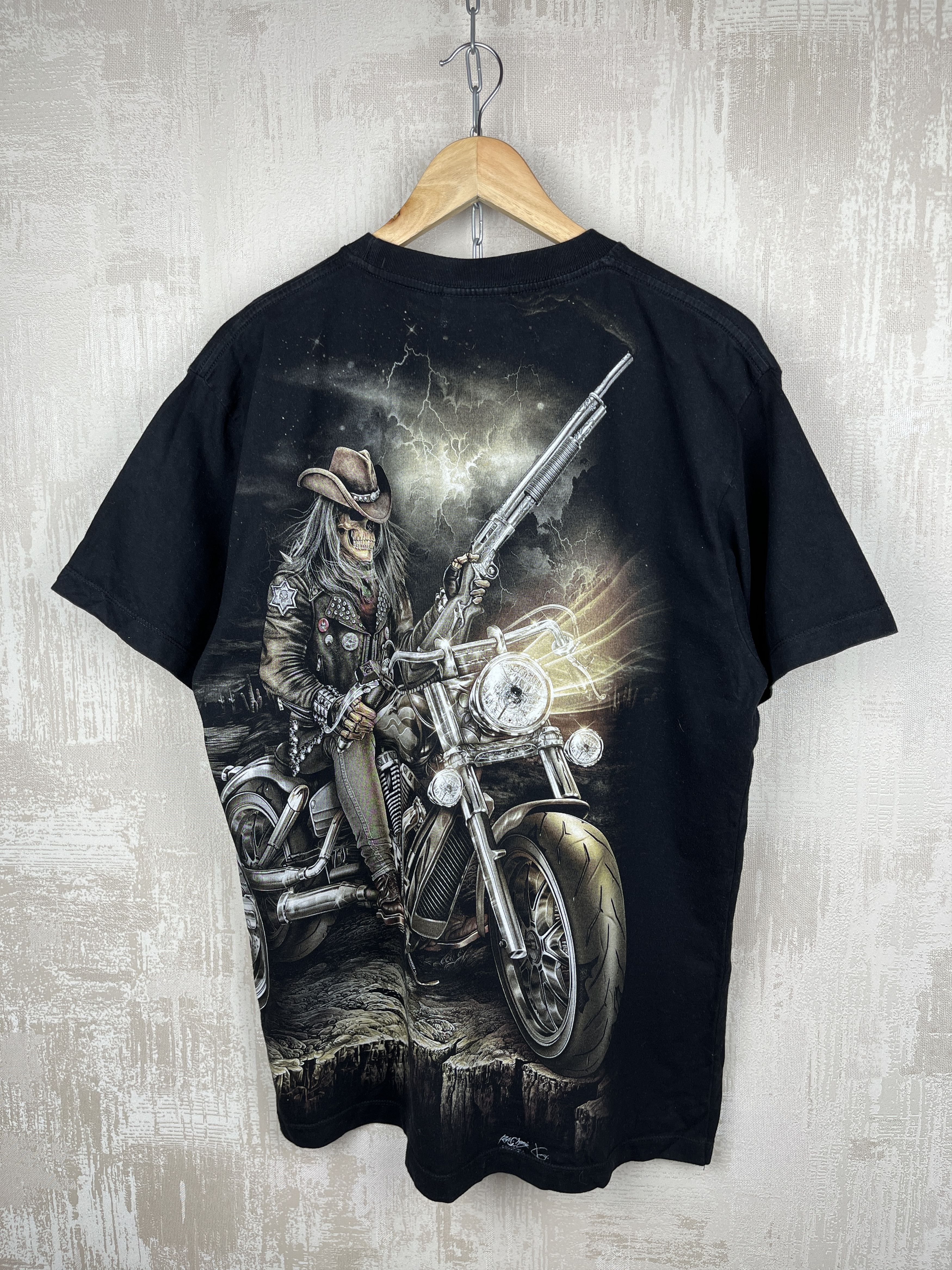 Vintage Rock Chang Skull Biker Motorcycle Chopper Vintage T-shirt Size US L / EU 52-54 / 3 - 12 Thumbnail