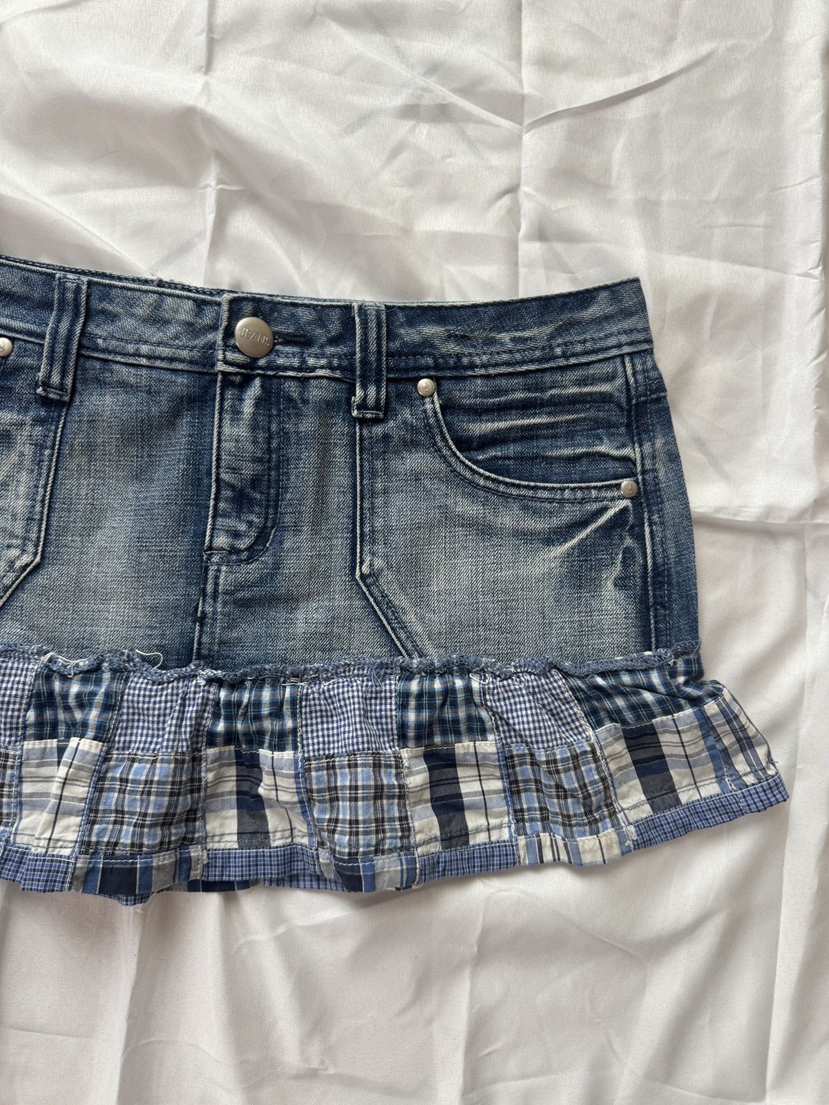 Hysteric Glamour Y2K Super Sexy Cute Pleated Denim Mini Skirt Size 31" - 4 Thumbnail