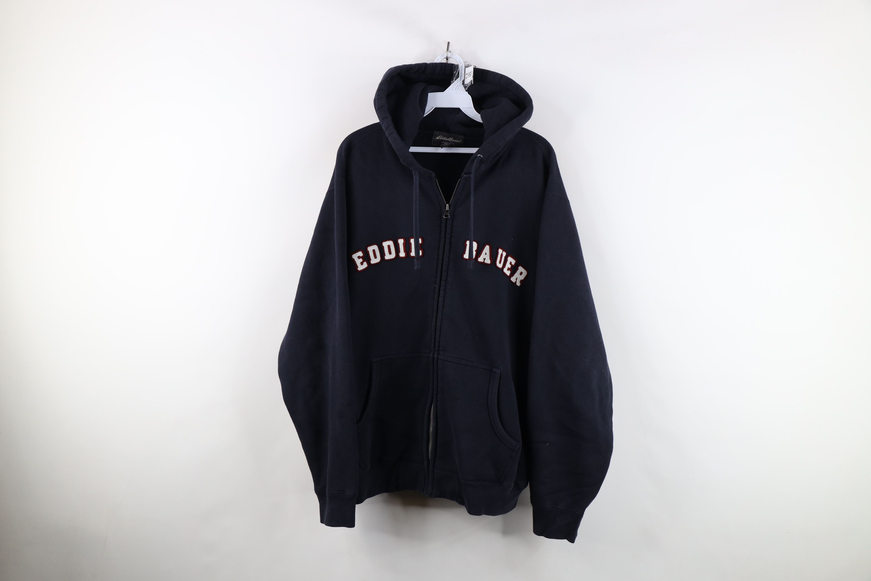 Eddie Bauer Vintage Eddie Bauer Spell Out Heavyweight Hoodie Blue Size US L / EU 52-54 / 3 - 1 Thumbnail