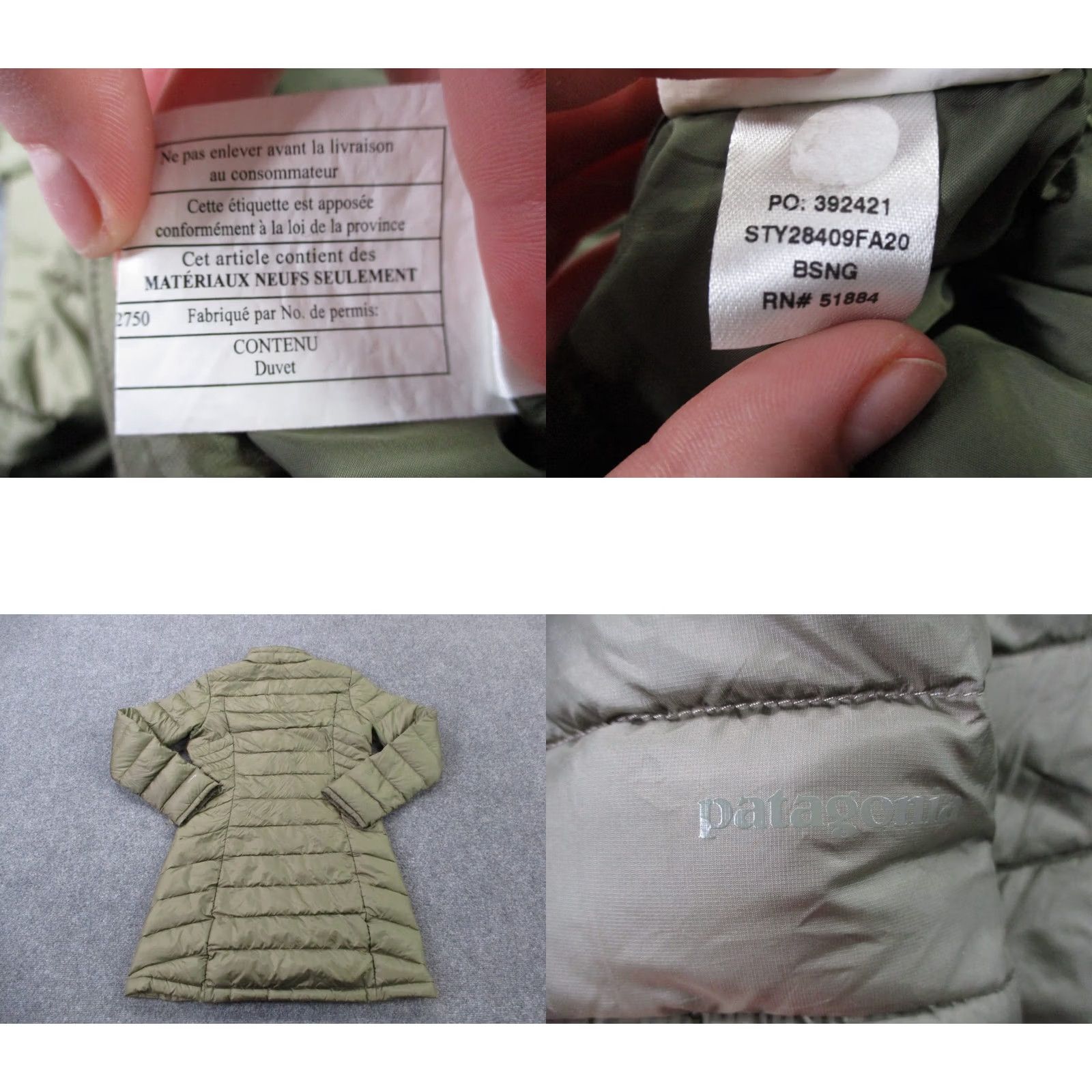 Patagonia Patagonia Jacket Womens XS Green Duck Down Puffer Quilted Outdoors Camping 28409 Size XS / US 0-2 / IT 36-38 - 8 Thumbnail
