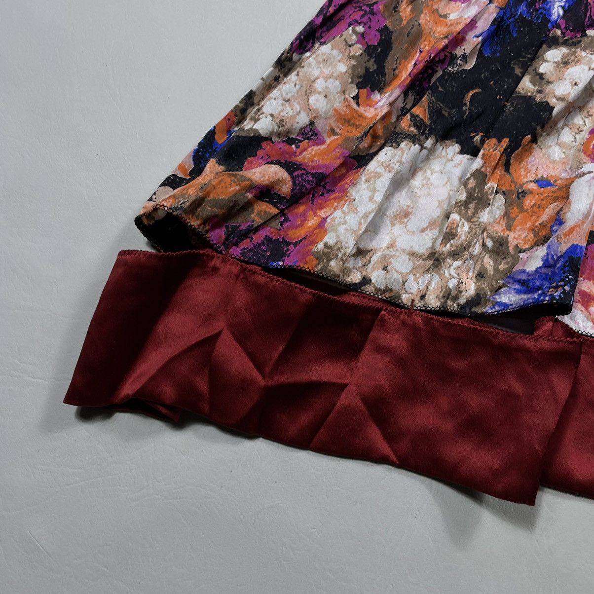 Roberto Cavalli Just Cavalli Multicolor Silk Satin Floral Print Size M / US 6-8 / IT 42-44 - 4 Thumbnail
