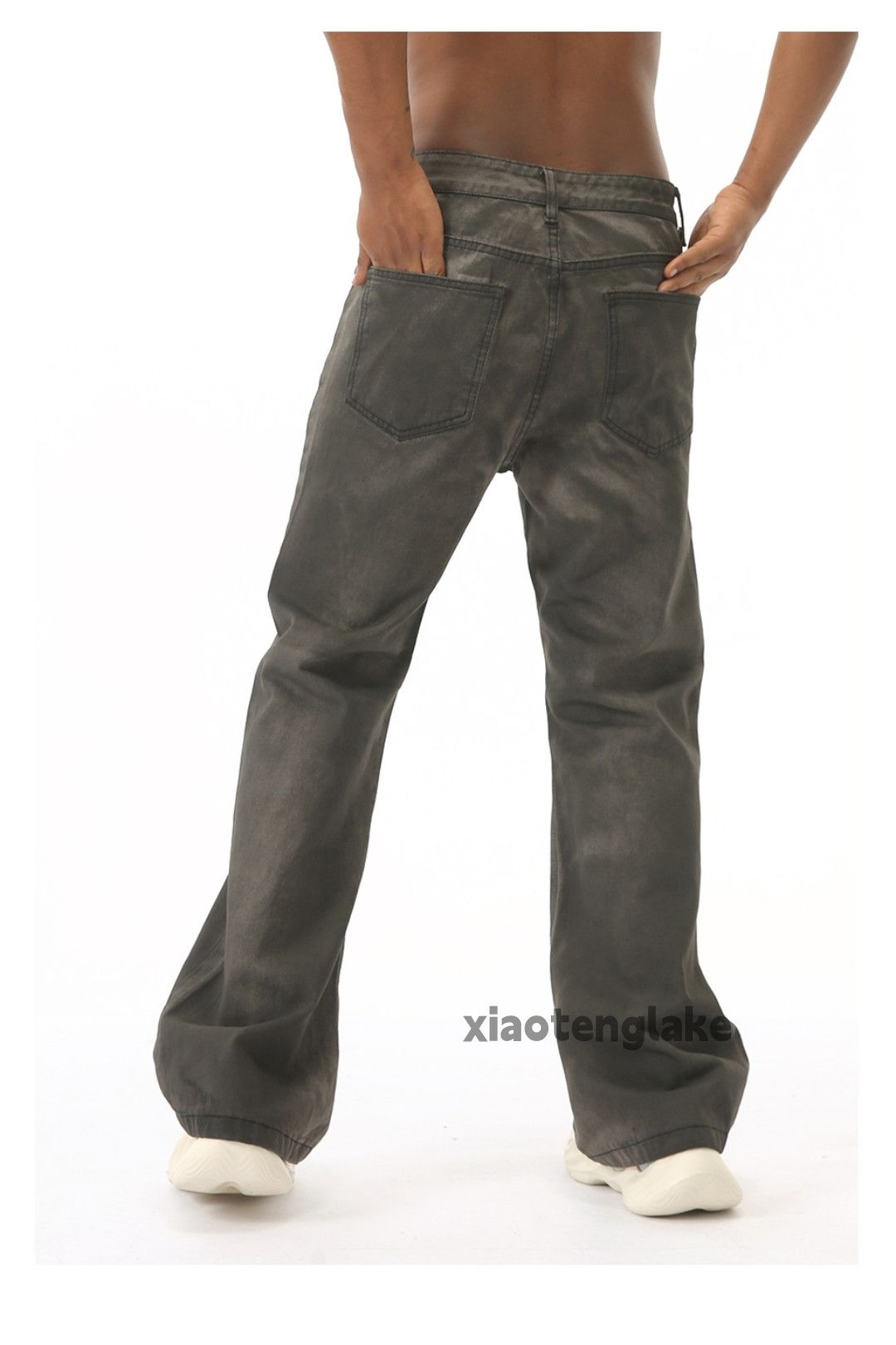 Jean × Vintage zipper pocket washed faded utility paint stain flared pants Size US 32 / EU 48 - 7 Thumbnail
