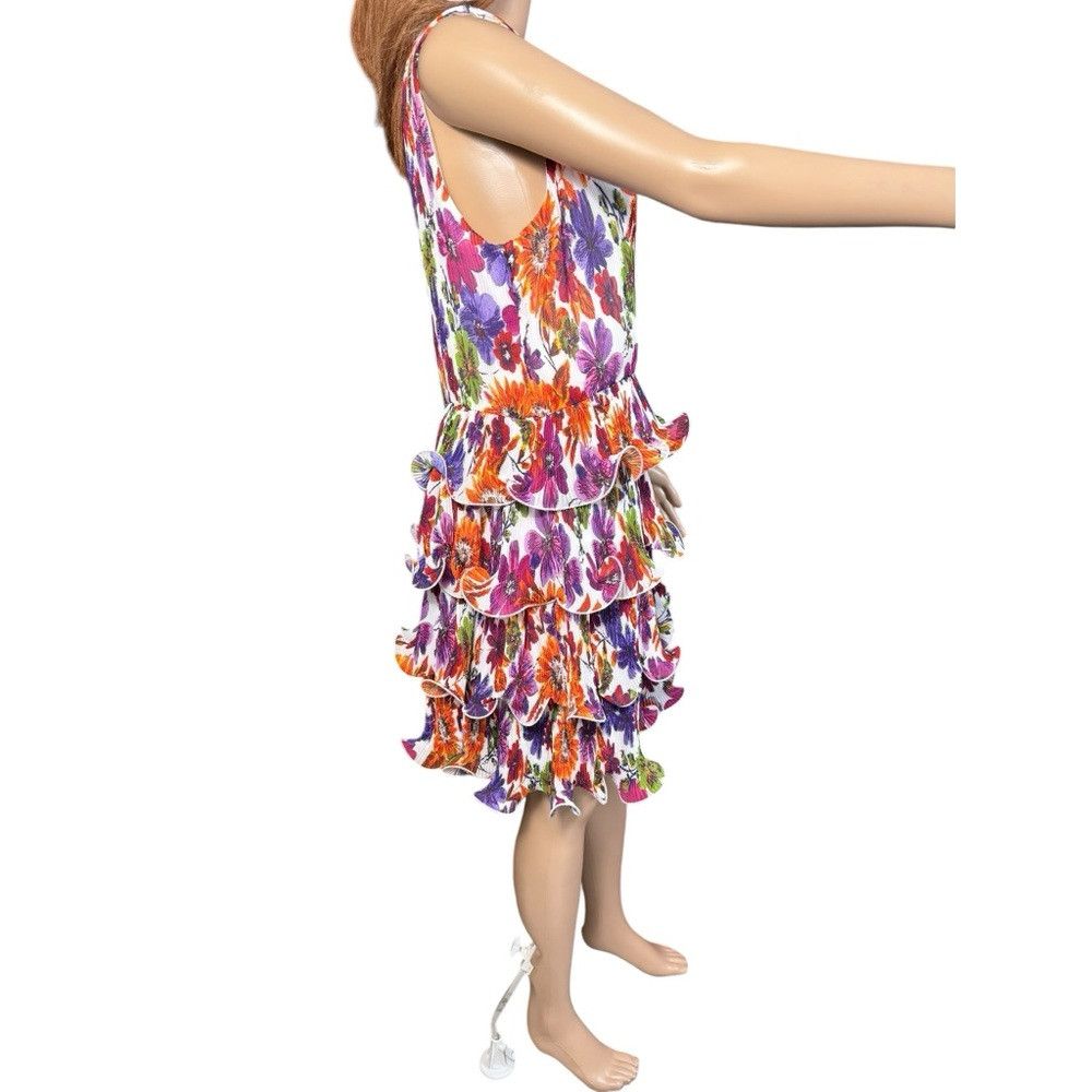 MILLY NWT New $495 MILLY Gia Wildflower Garden Chiffon Tiered Dre Size XL / US 12-14 / IT 48-50 - 4 Thumbnail