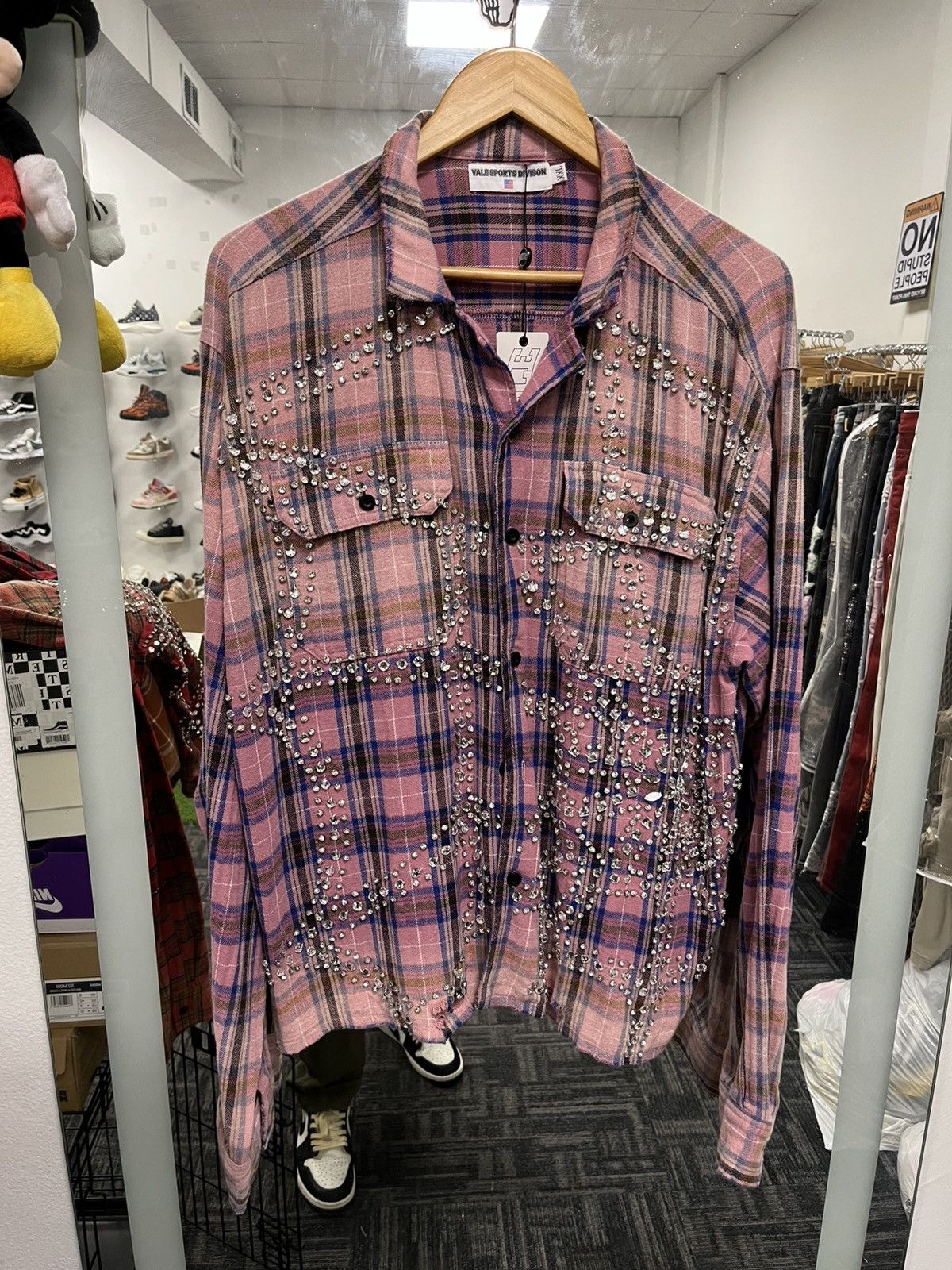 PINK VALE FLANNEL RHINESTONE