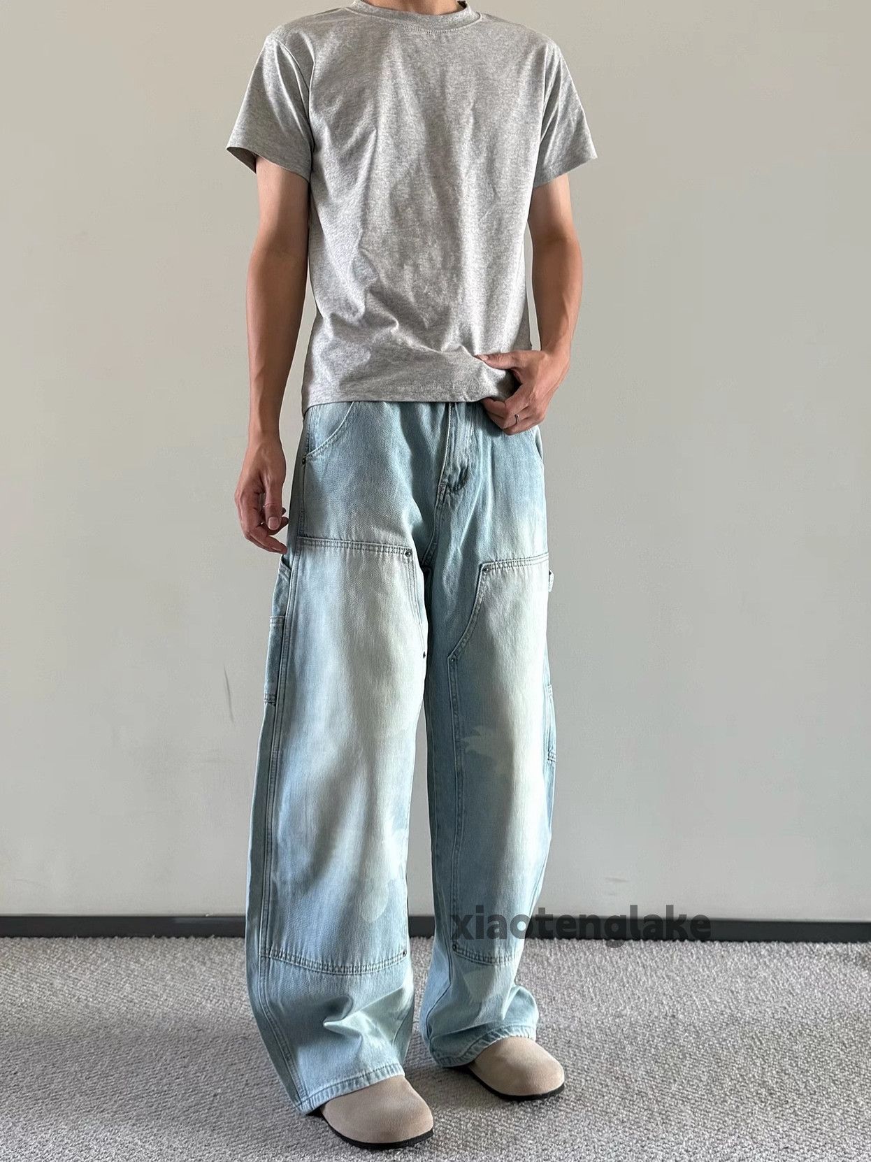 Jean xz vintage washed faded loose baggy carpenter jeans Size US 33 - 2 Thumbnail
