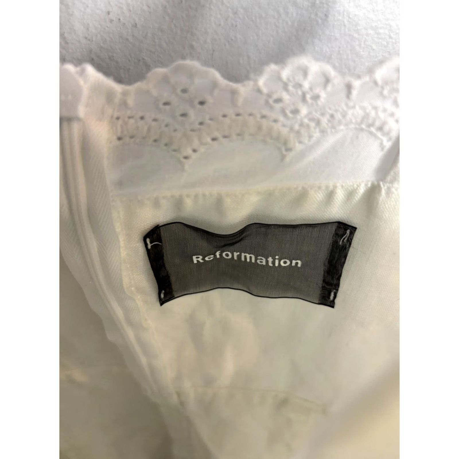 Reformation Reformation Dress Womens 8 White Lace Trim Spaghetti Strap Mini Boho Sundress Size M / US 6-8 / IT 42-44 - 4 Thumbnail