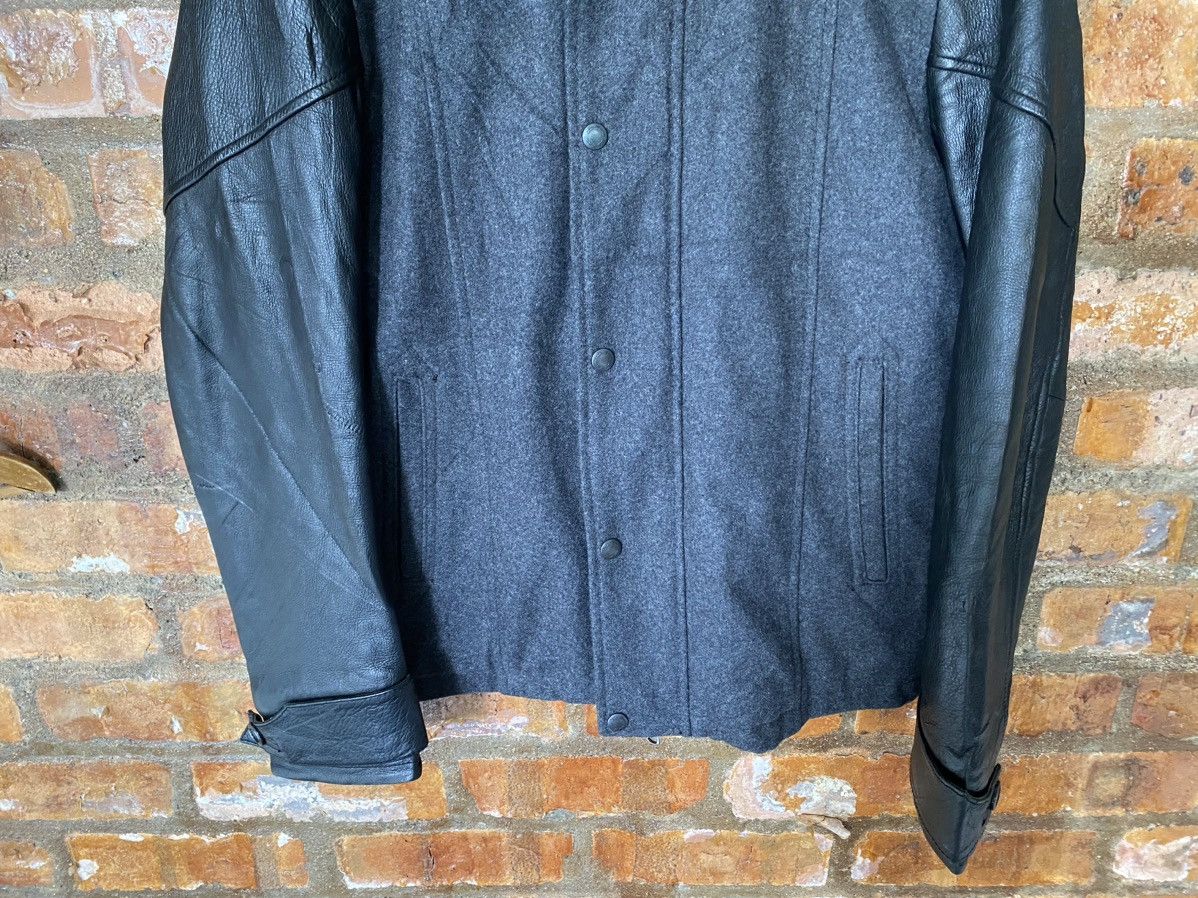 Tete Homme 🔥2000s Tete Homme Leather sleeve varsity wool jacket Size US L / EU 52-54 / 3 - 4 Thumbnail