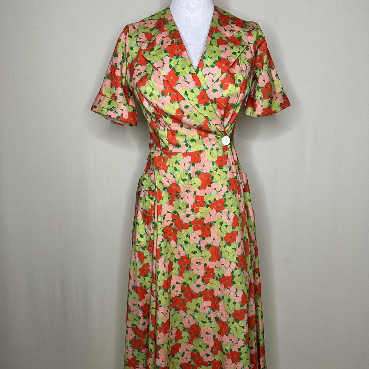 Designer × Vintage Loco Lindo 1950s-Inspired Floral Midi Dress Size Medium NWT Size M / US 6-8 / IT 42-44 - 3 Thumbnail